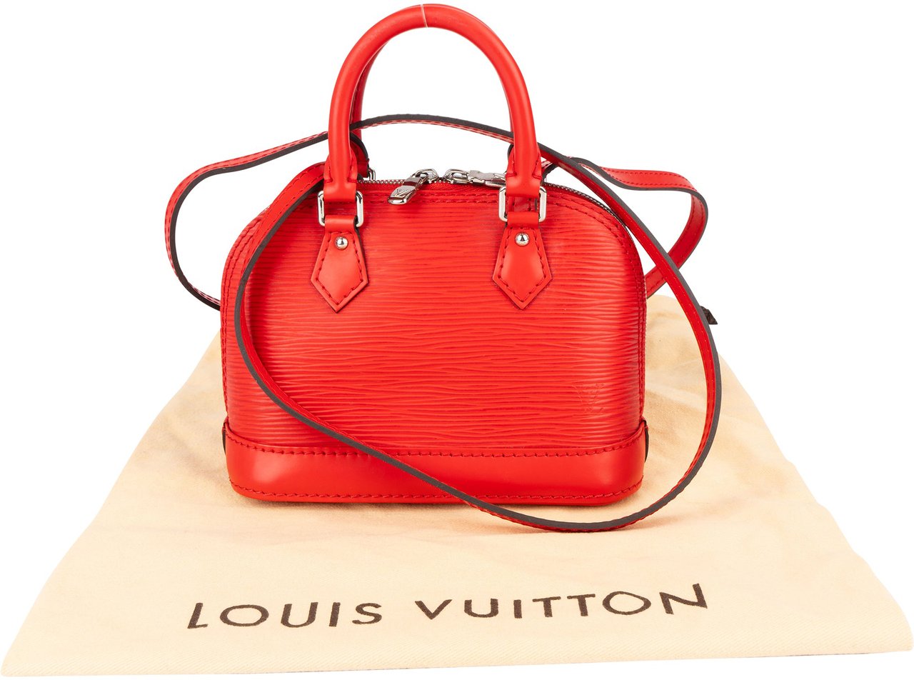 Louis Vuitton Red Epi Leather Nano Alma BB Crossbody Bag Rood