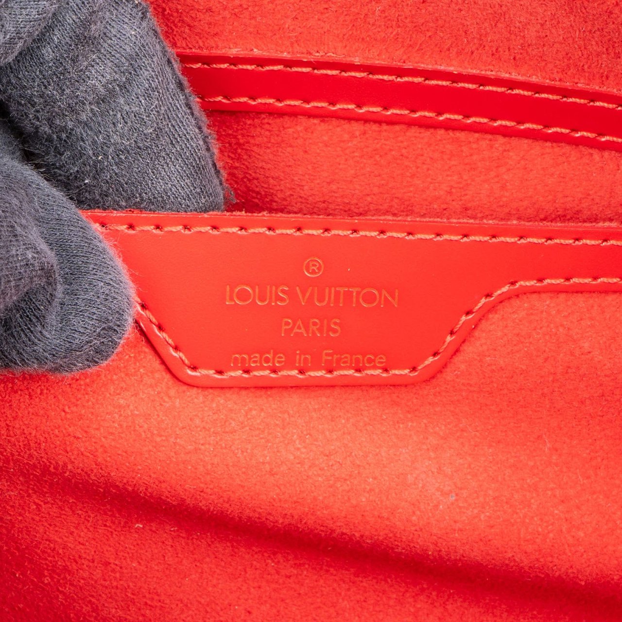 Louis Vuitton Louis Vuitton Red Epi Leather Soufflot Handbag Rood