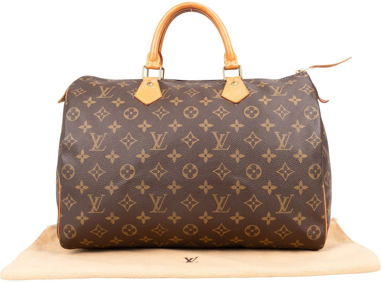 Louis Vuitton Monogram Canvas Speedy 35 Handbag Bruin