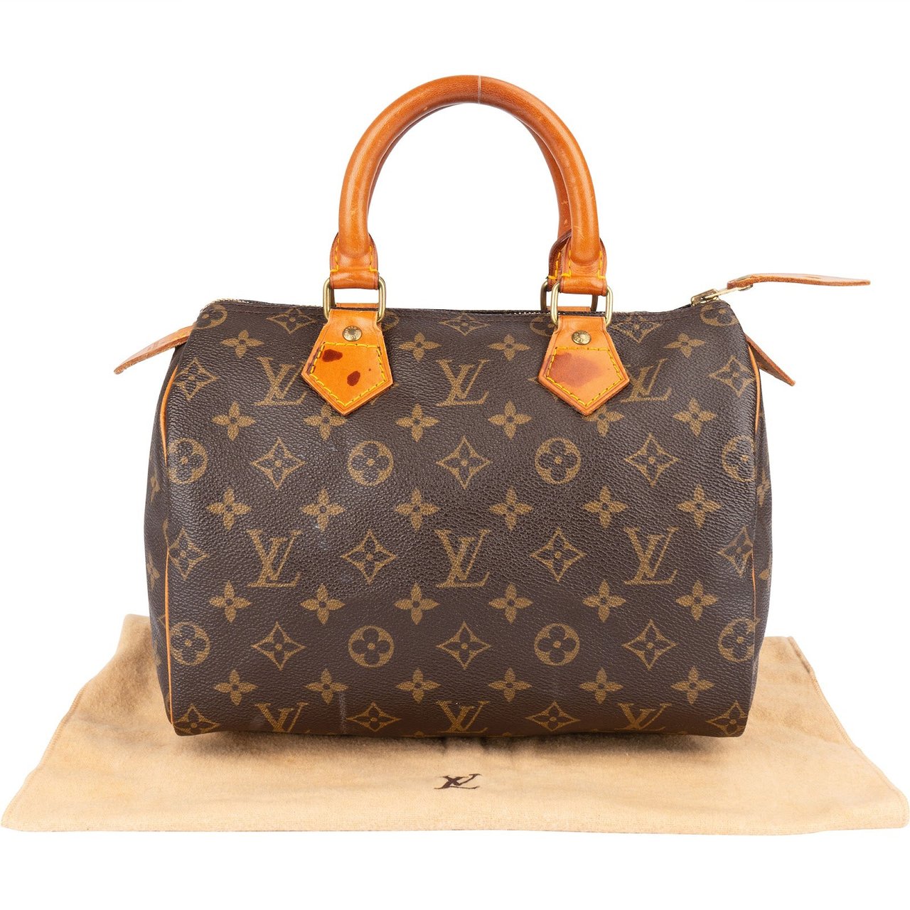 Louis Vuitton Louis Vuitton Monogram Canvas Speedy 25 Handbag Bruin