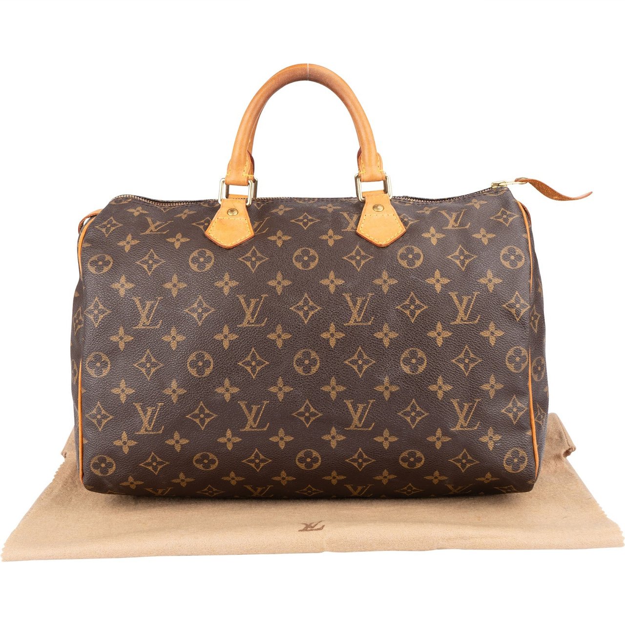 Louis Vuitton Monogram Canvas Speedy 35 Handbag Bruin