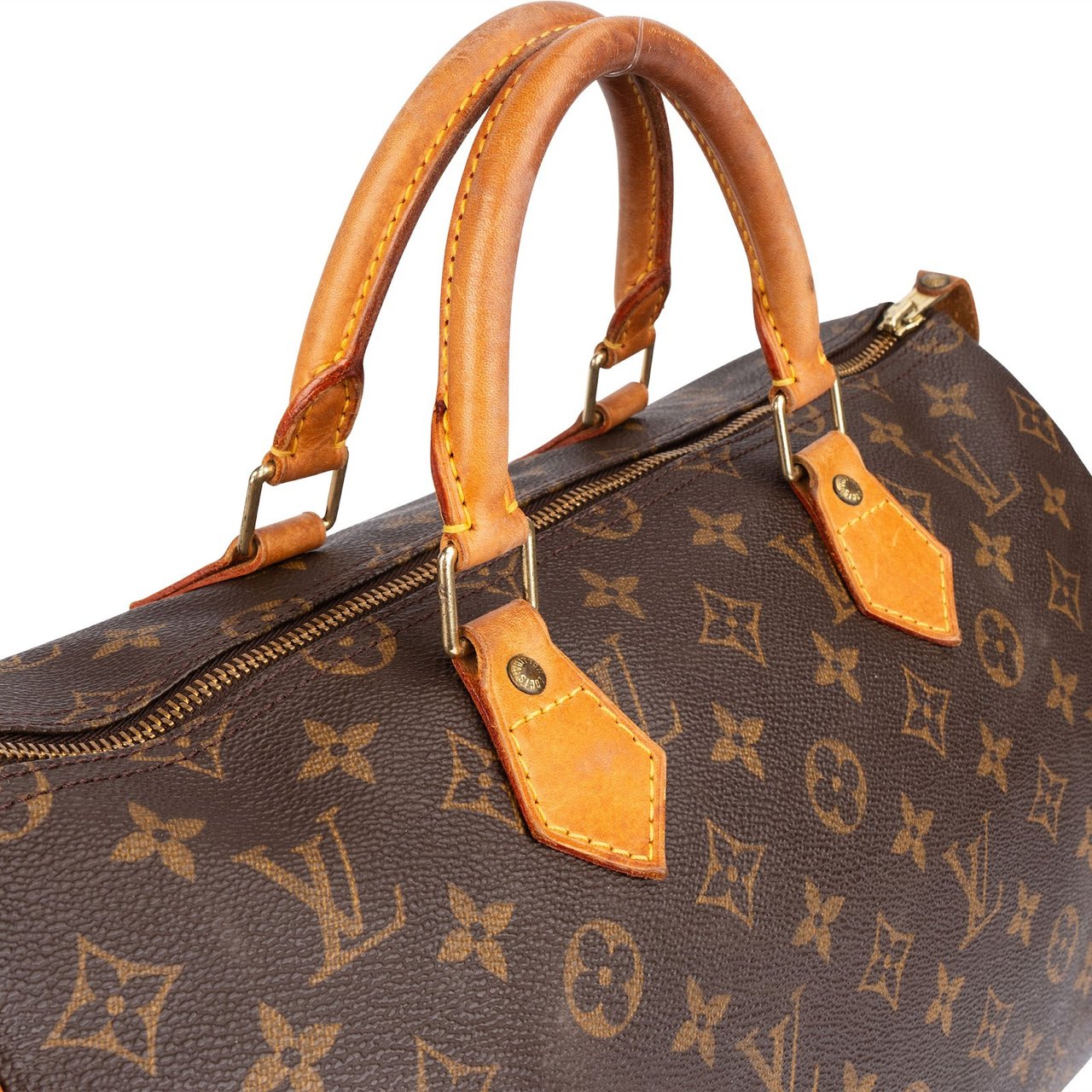 Louis Vuitton Louis Vuitton Monogram Canvas Speedy 35 Handbag Bruin