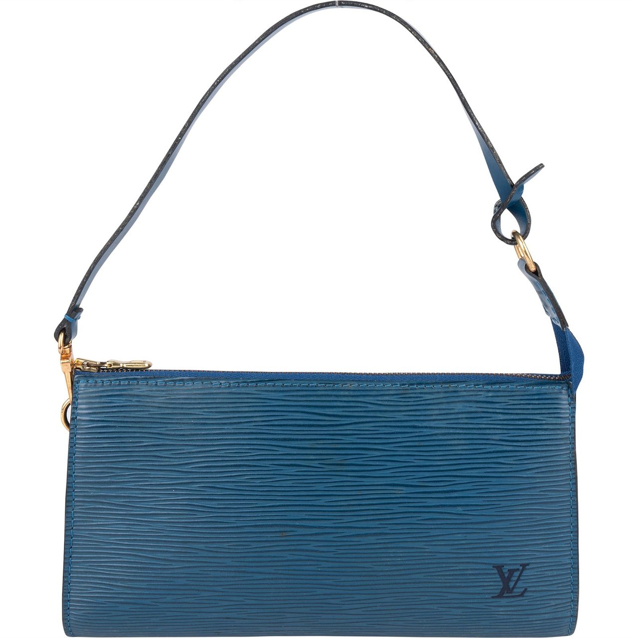 Louis Vuitton Blue Epi Leather Pochette Accessoires Handbag Blauw