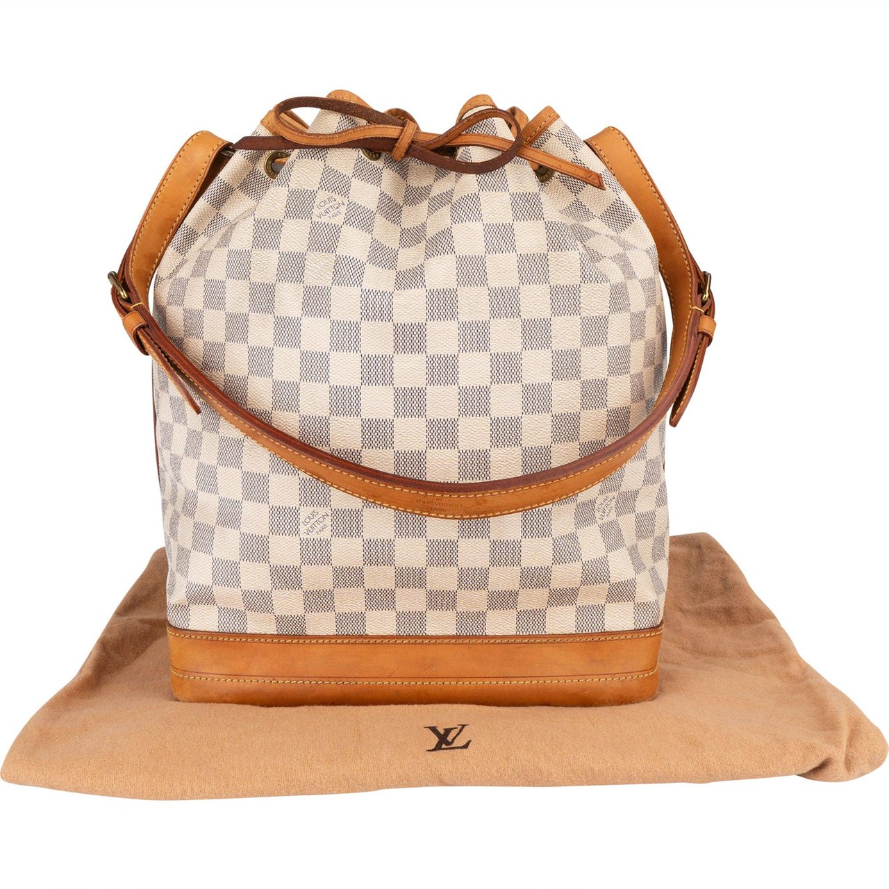 Louis Vuitton Louis Vuitton Monogram Damier Azur Canvas Sac Noé Grande Shoulder Bag Beige