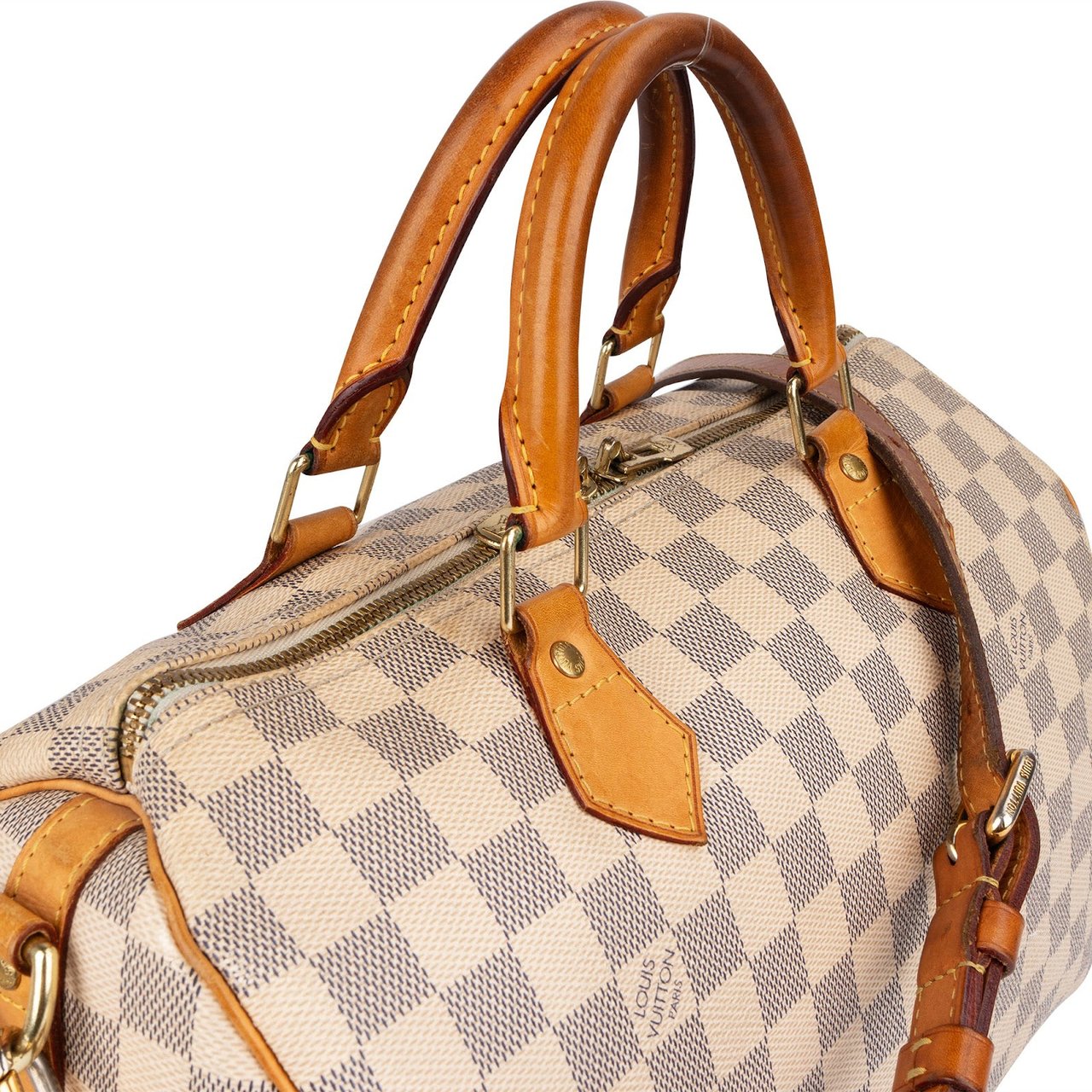 Louis Vuitton Louis Vuitton Monogram Damier Azur Canvas Speedy 30 Bandoulière Handbag Wit