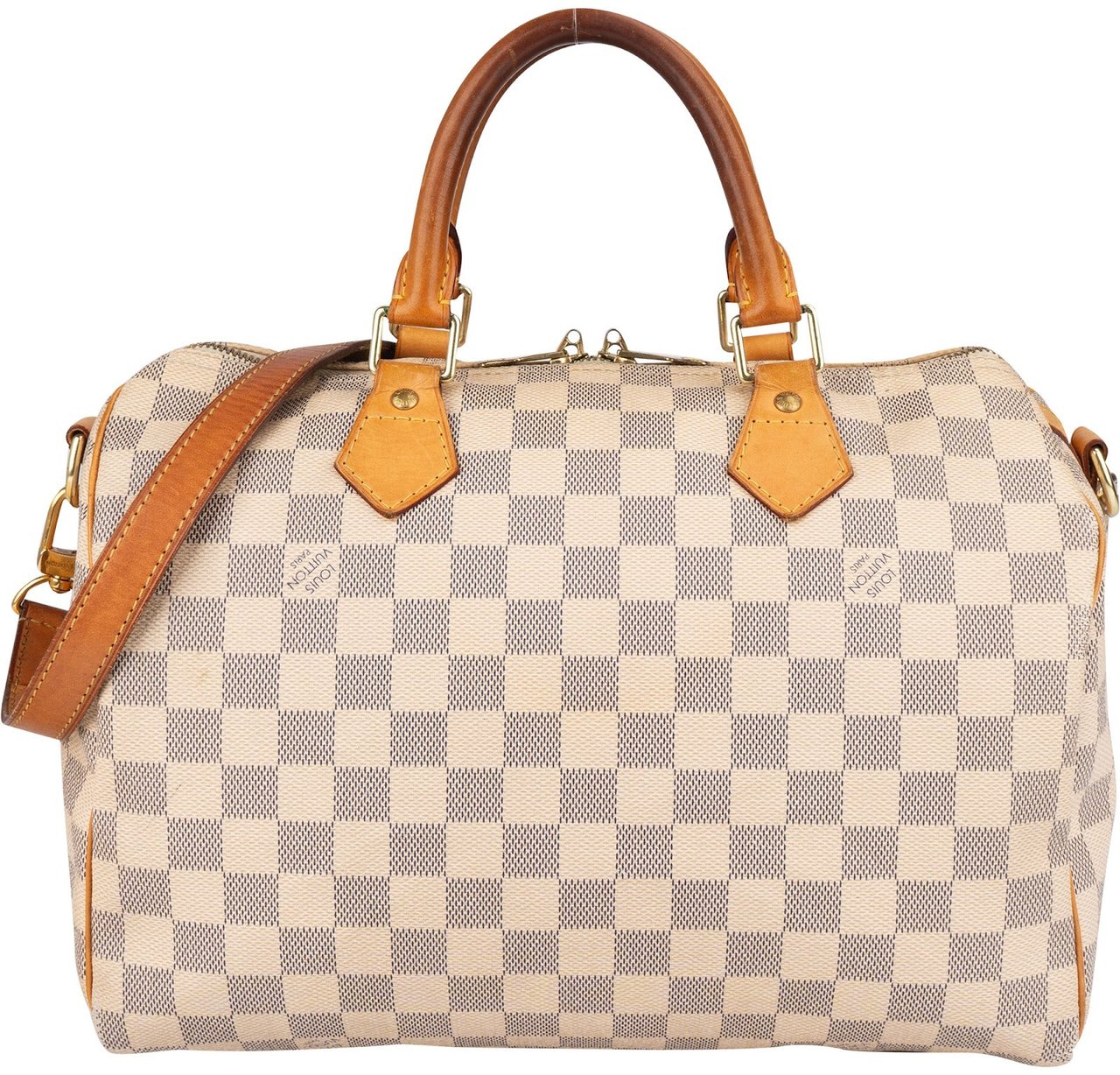 Louis Vuitton Louis Vuitton Monogram Damier Azur Canvas Speedy 30 Bandoulière Handbag Wit