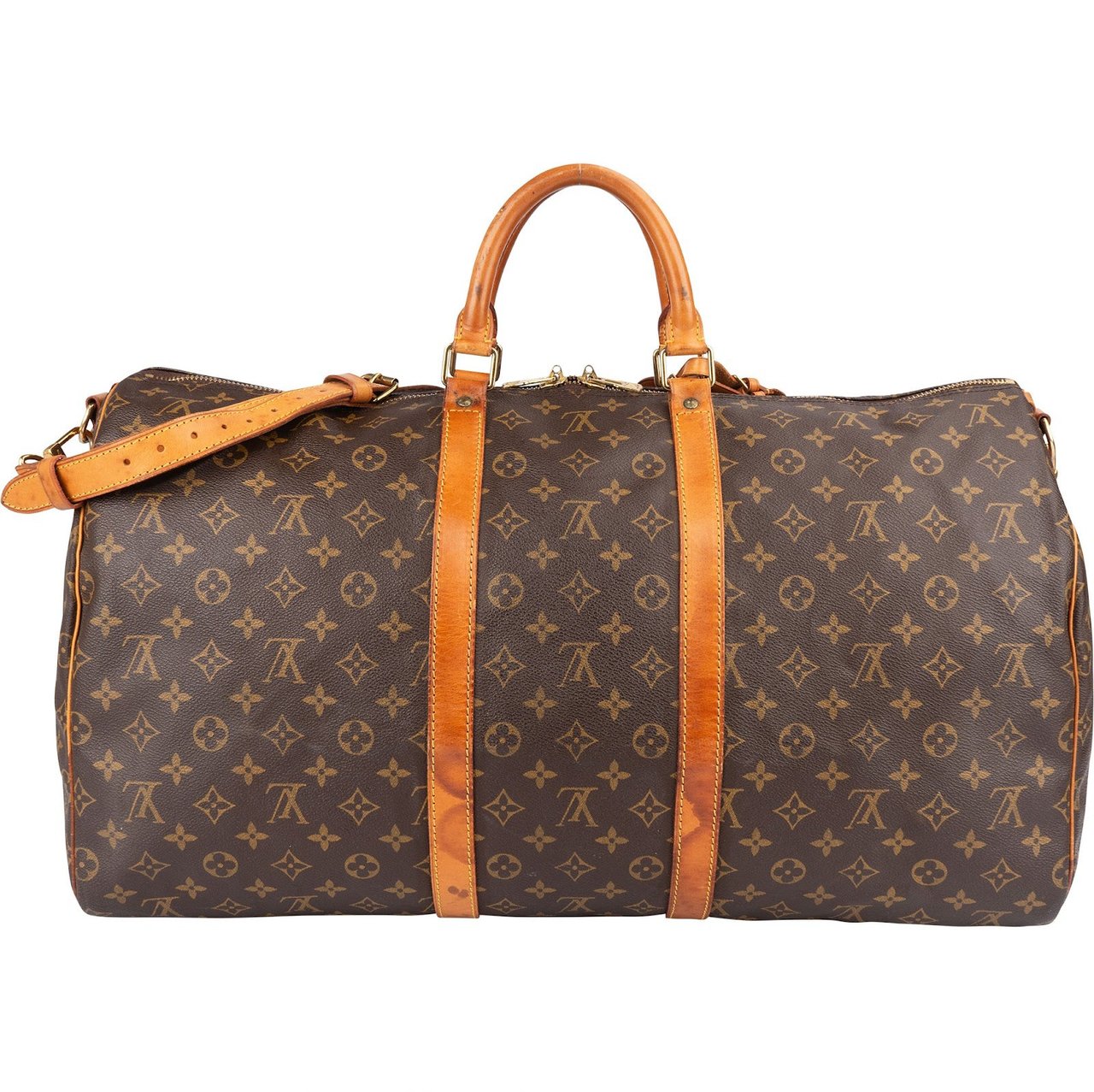 Louis Vuitton Louis Vuitton Monogram Canvas Keepall 55 Bandoulière Travel Bag Bruin