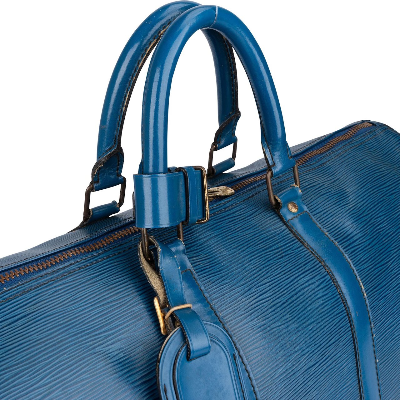 Louis Vuitton Louis Vuitton Blue Epi Leather Keepall 45 Travel Bag Blauw