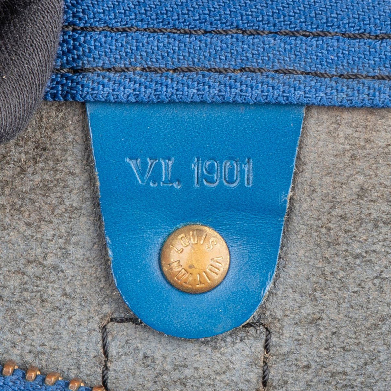 Louis Vuitton Blue Epi Leather Keepall 45 Travel Bag Blauw