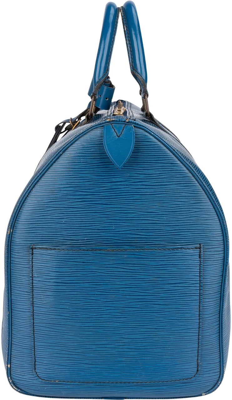 Louis Vuitton Blue Epi Leather Keepall 45 Travel Bag Blauw