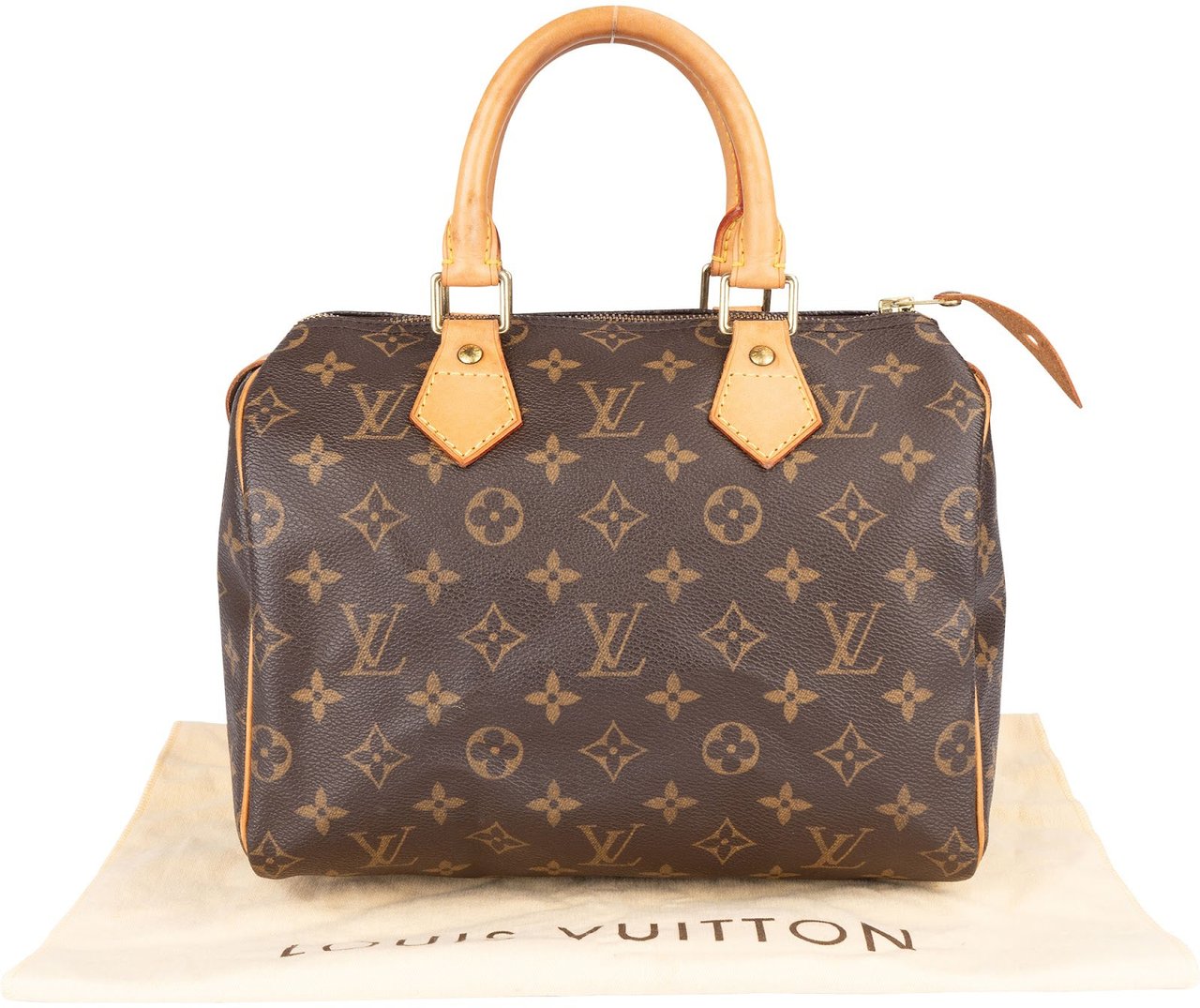 Louis Vuitton Louis Vuitton Monogram Canvas Speedy 25 Handbag Bruin