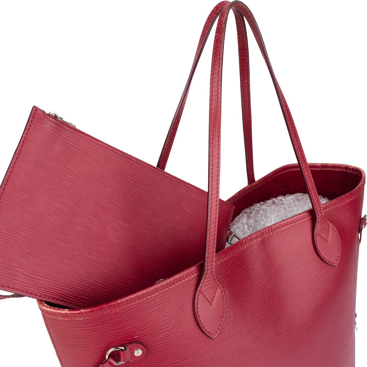 Louis Vuitton Louis Vuitton Red Epi Leather Neverfull MM Shopper Handbag Rood