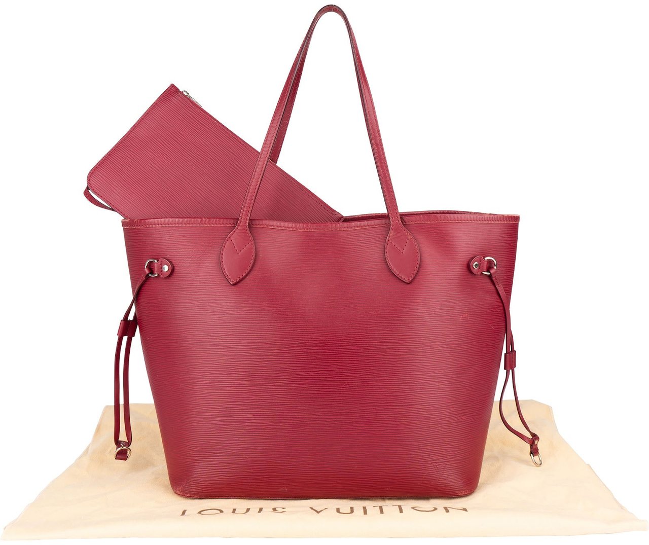 Louis Vuitton Louis Vuitton Red Epi Leather Neverfull MM Shopper Handbag Rood