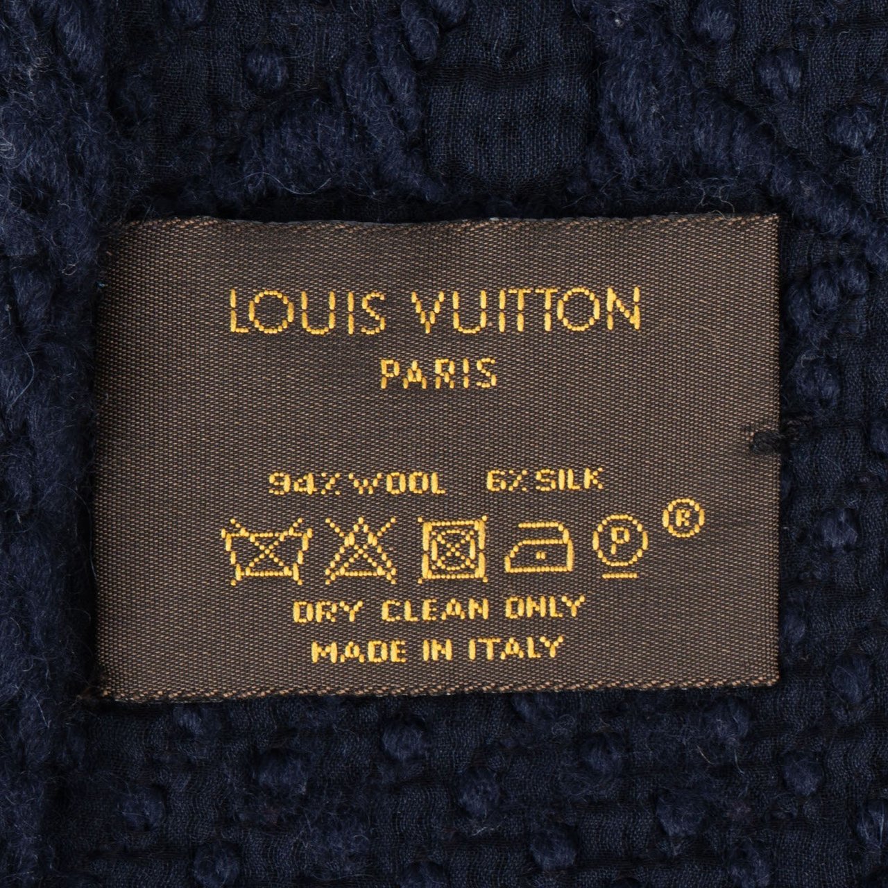 Louis Vuitton Louis Vuitton Wool Monogram Classic Schal Scarf Navy
