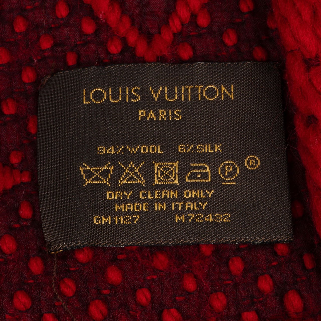 Louis Vuitton Louis Vuitton Wool Monogram Logomania Schal Scarf Rood