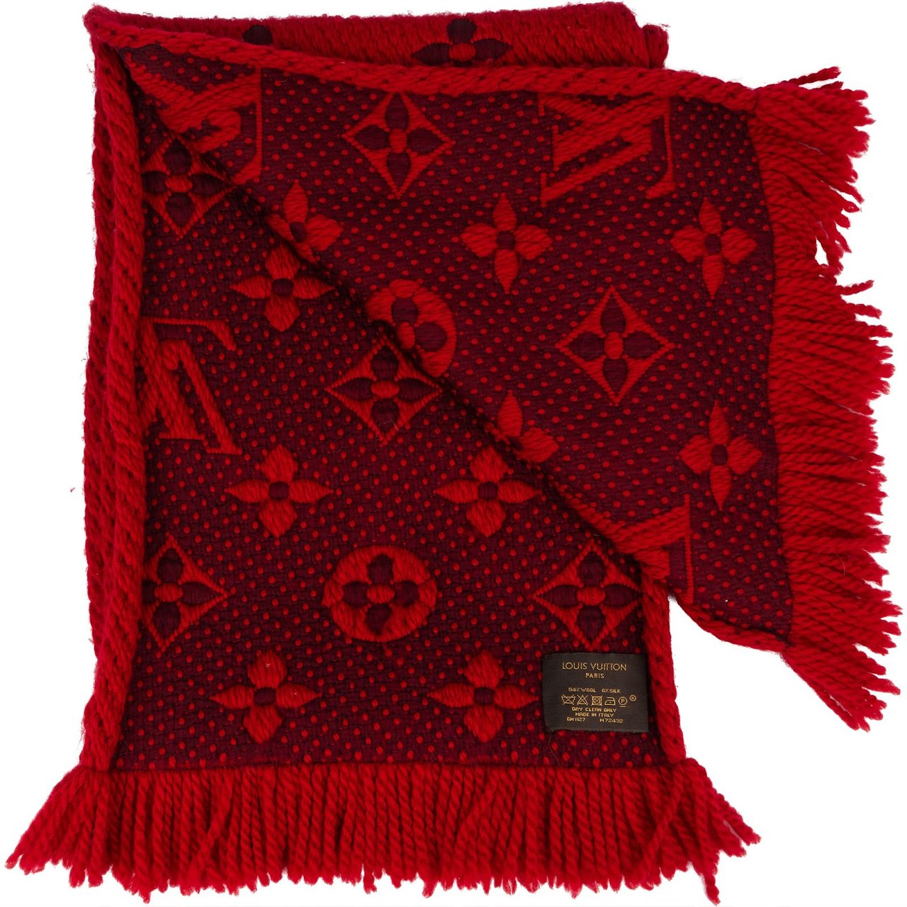 Louis Vuitton Louis Vuitton Wool Monogram Logomania Schal Scarf Rood