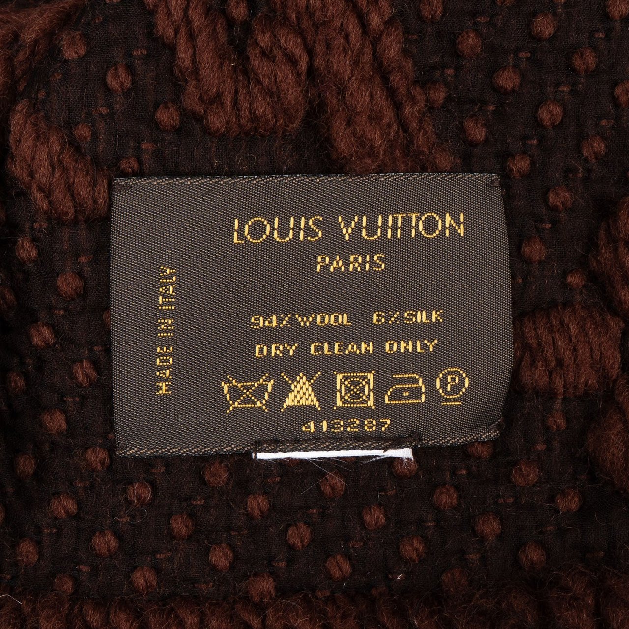 Louis Vuitton Louis Vuitton Wool Monogram Logomania Schal Scarf Bruin