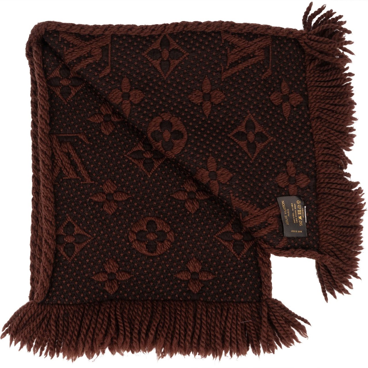 Louis Vuitton Louis Vuitton Wool Monogram Logomania Schal Scarf Bruin