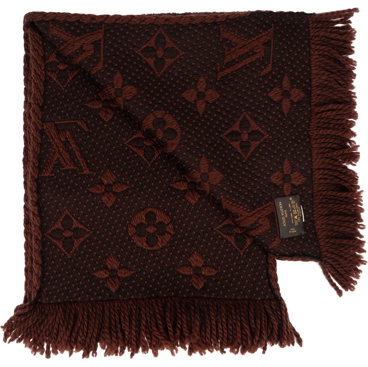 Louis Vuitton Louis Vuitton Wool  Monogram Logomania Schal Scarf Bruin