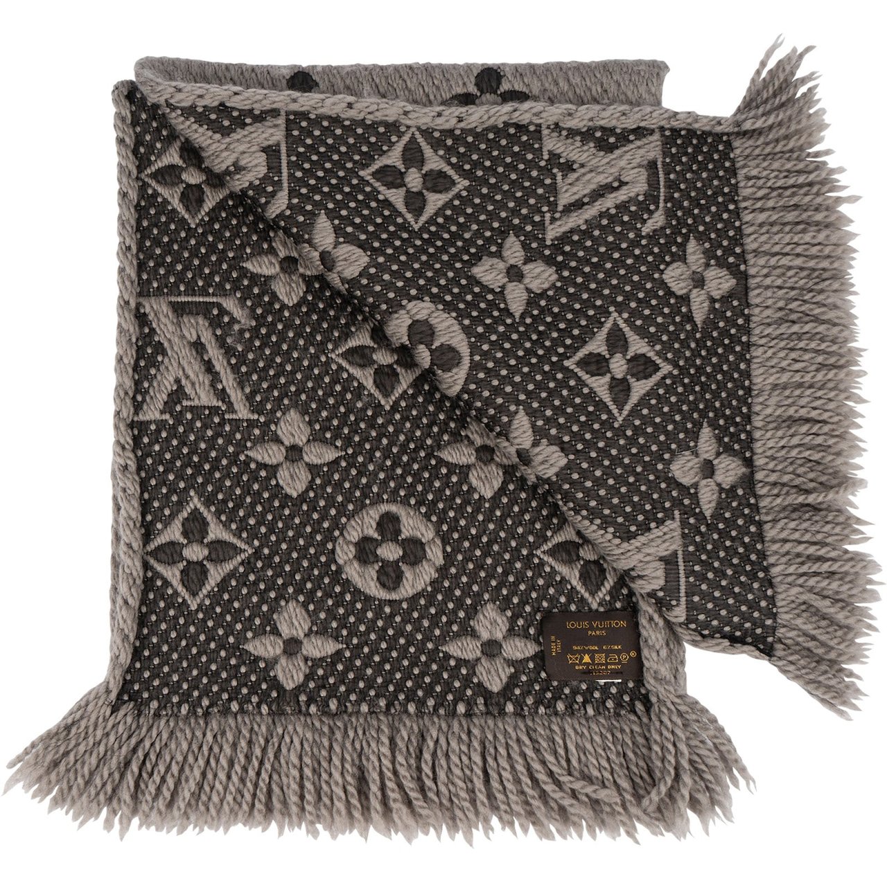 Louis Vuitton Louis Vuitton Wool Monogram Logomania Schal Scarf Donkergrijs