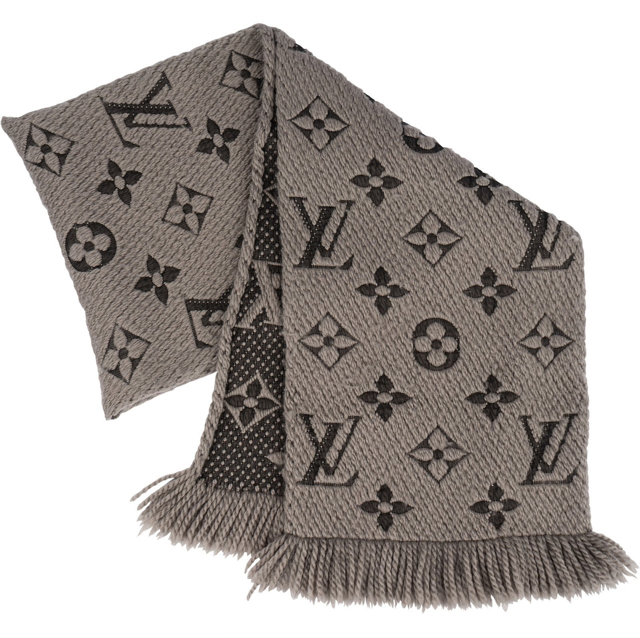 Louis Vuitton Louis Vuitton Wool Monogram Logomania Schal Scarf Donkergrijs
