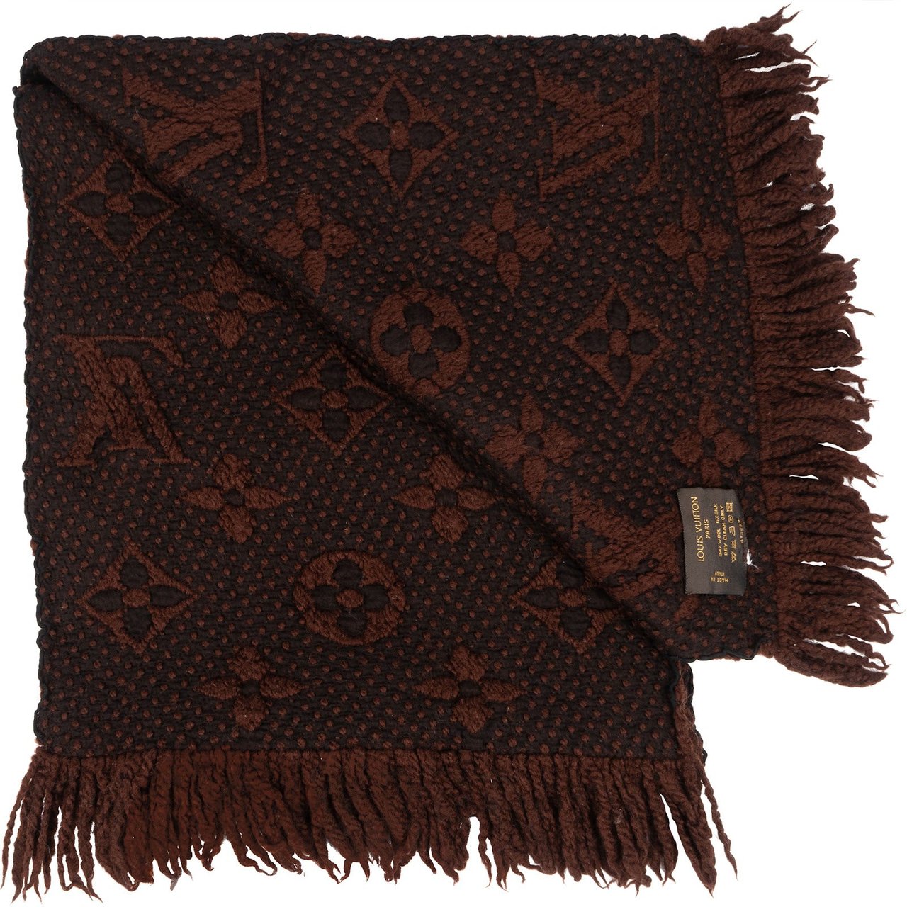 Louis Vuitton Louis Vuitton Wool Monogram Logomania Schal Scarf Bruin