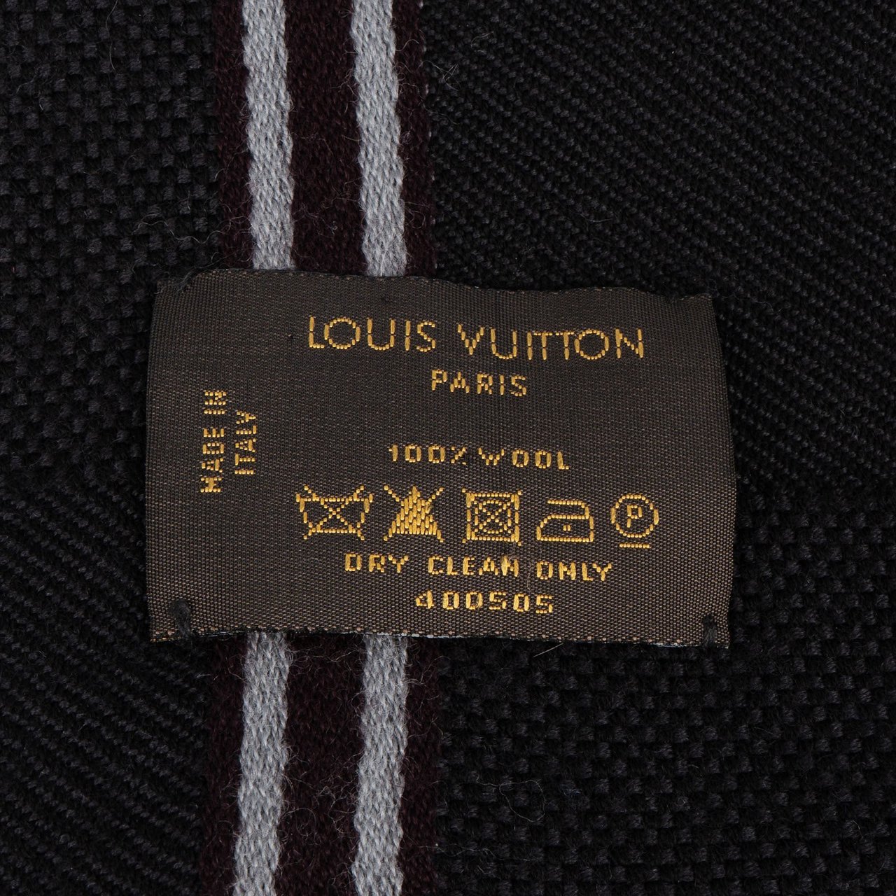Louis Vuitton Louis Vuitton Wool Monogram Écharpe Schal Scarf Zwart