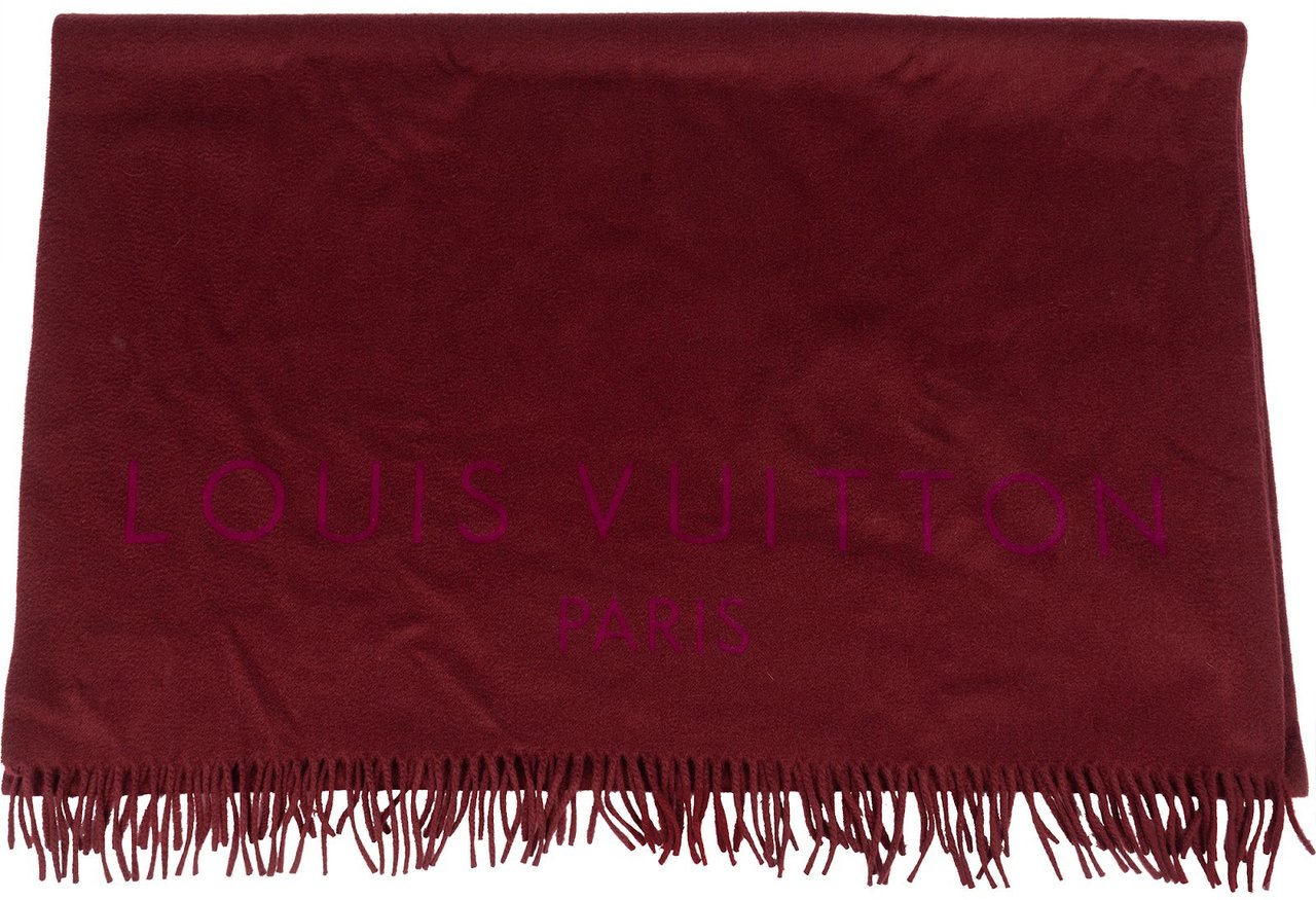 Louis Vuitton Louis Vuitton Cashmere Monogram Echarpe Schal Scarf Maroon