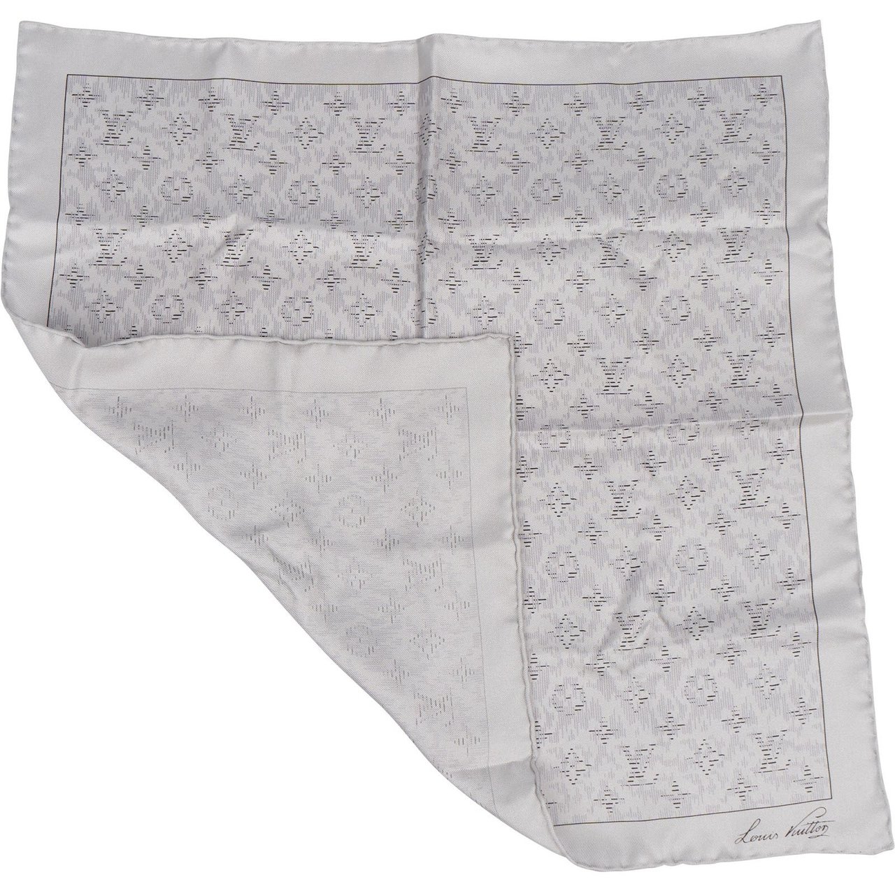 Louis Vuitton Louis Vuitton Silk Monogram Tuch Tissue Donkergrijs