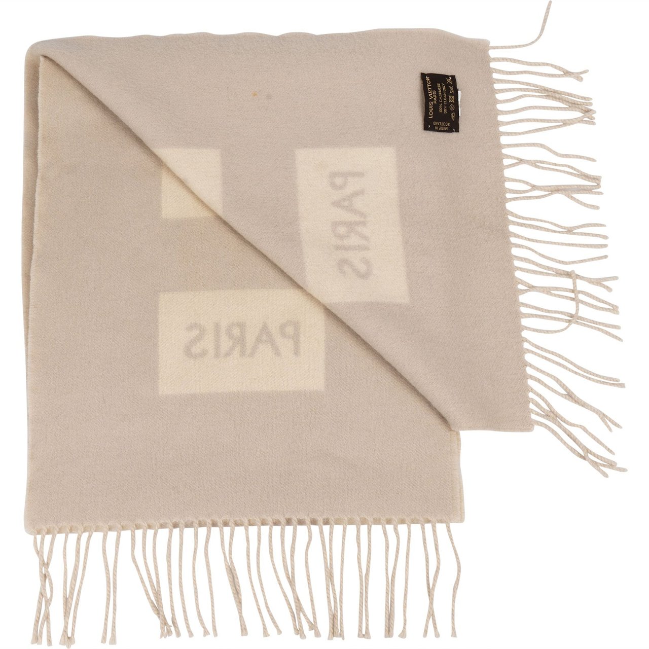 Louis Vuitton Louis Vuitton Cashmere Monogram Cardiff Schal Scarf Beige