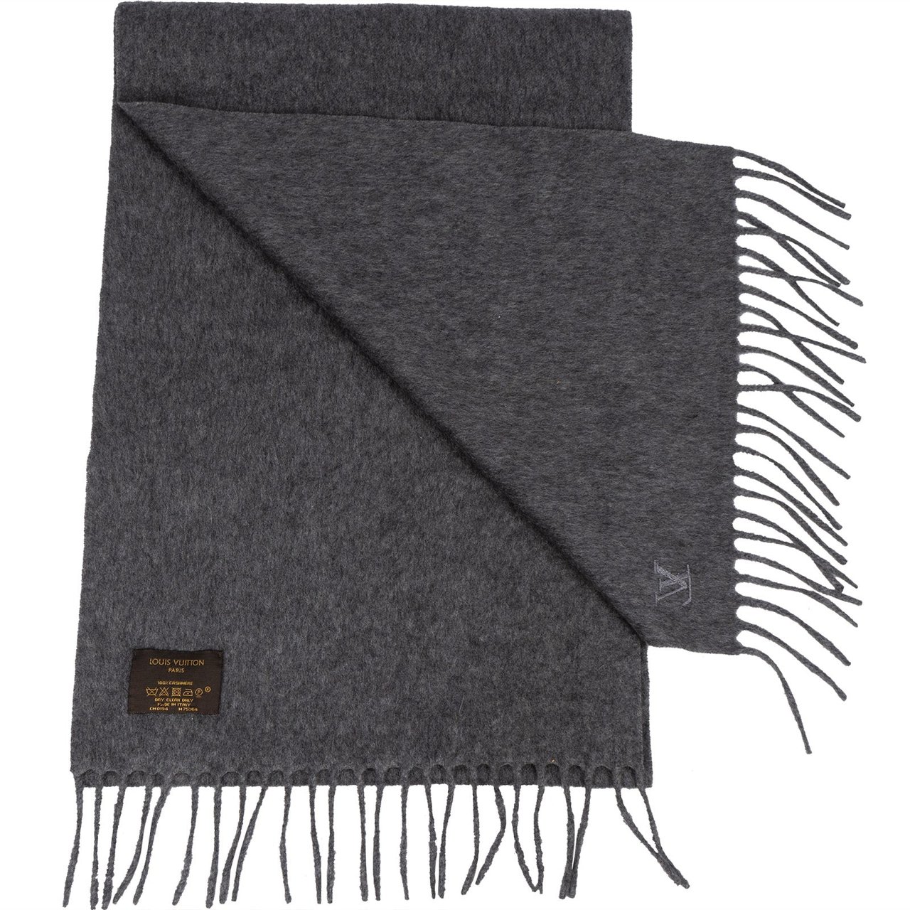 Louis Vuitton Louis Vuitton Grey Cashmere Schal Scarf Donkergrijs