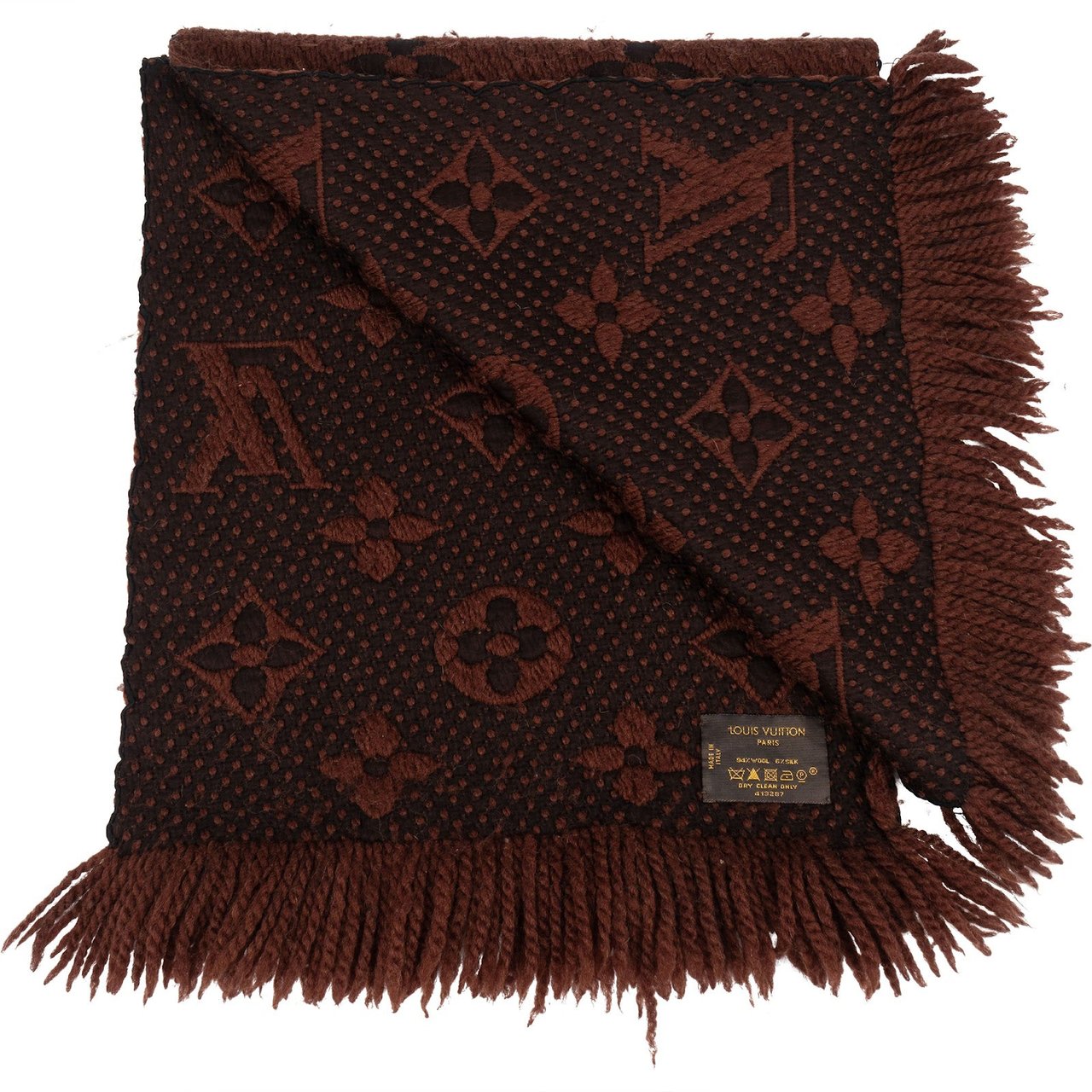 Louis Vuitton Louis Vuitton Wool Monogram Logomania Schal Scarf Bruin