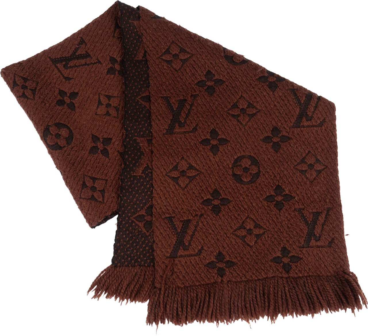 Louis Vuitton Louis Vuitton Wool Monogram Logomania Schal Scarf Bruin