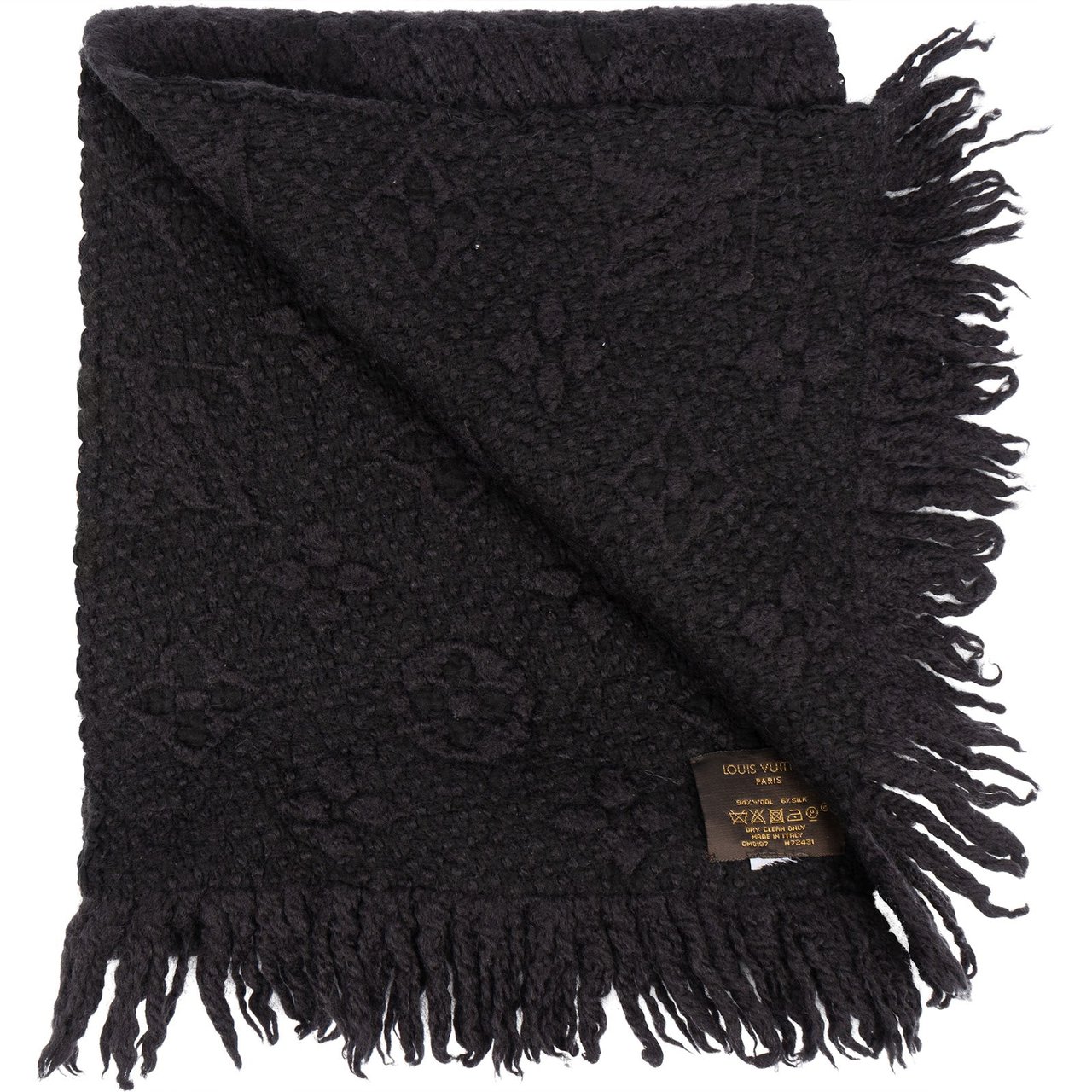 Louis Vuitton Louis Vuitton Wool Monogram Logomania Schal Scarf Zwart