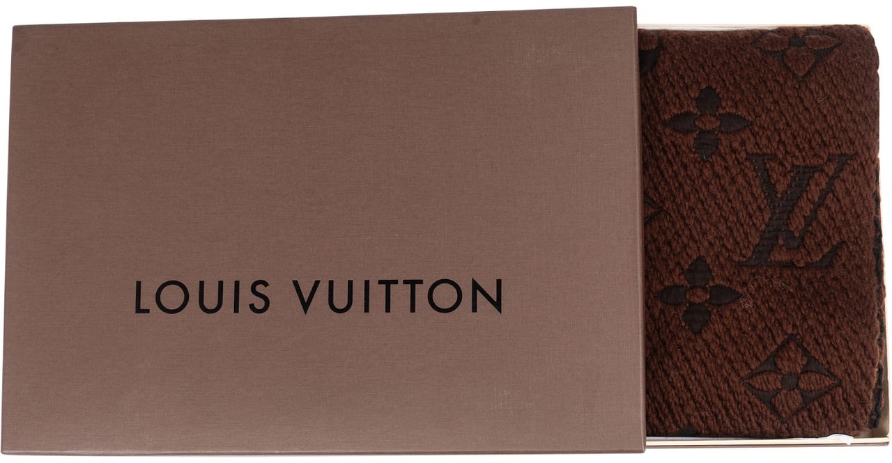 Louis Vuitton Louis Vuitton Wool Monogram Logomania Schal Scarf Bruin