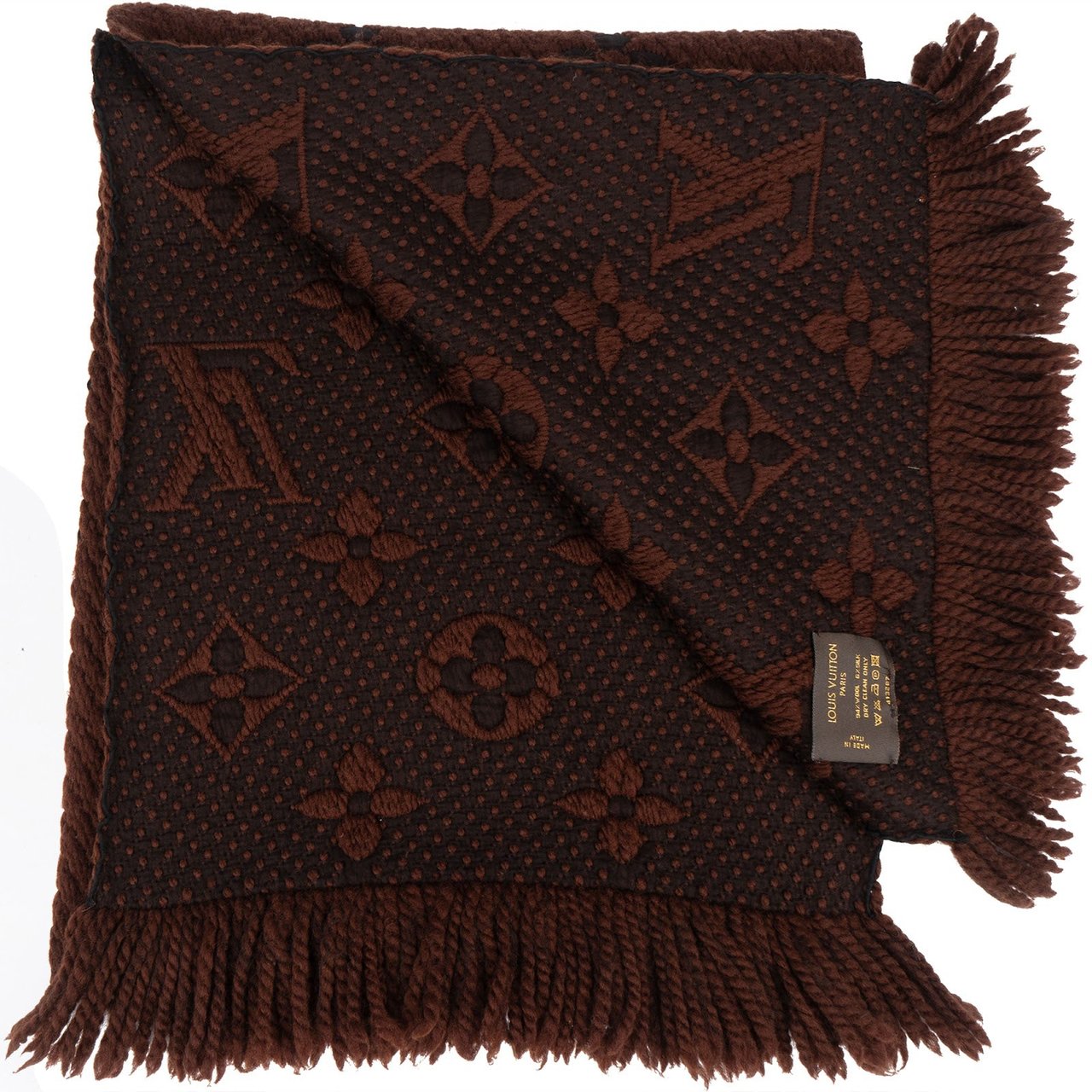 Louis Vuitton Louis Vuitton Wool Monogram Logomania Schal Scarf Bruin
