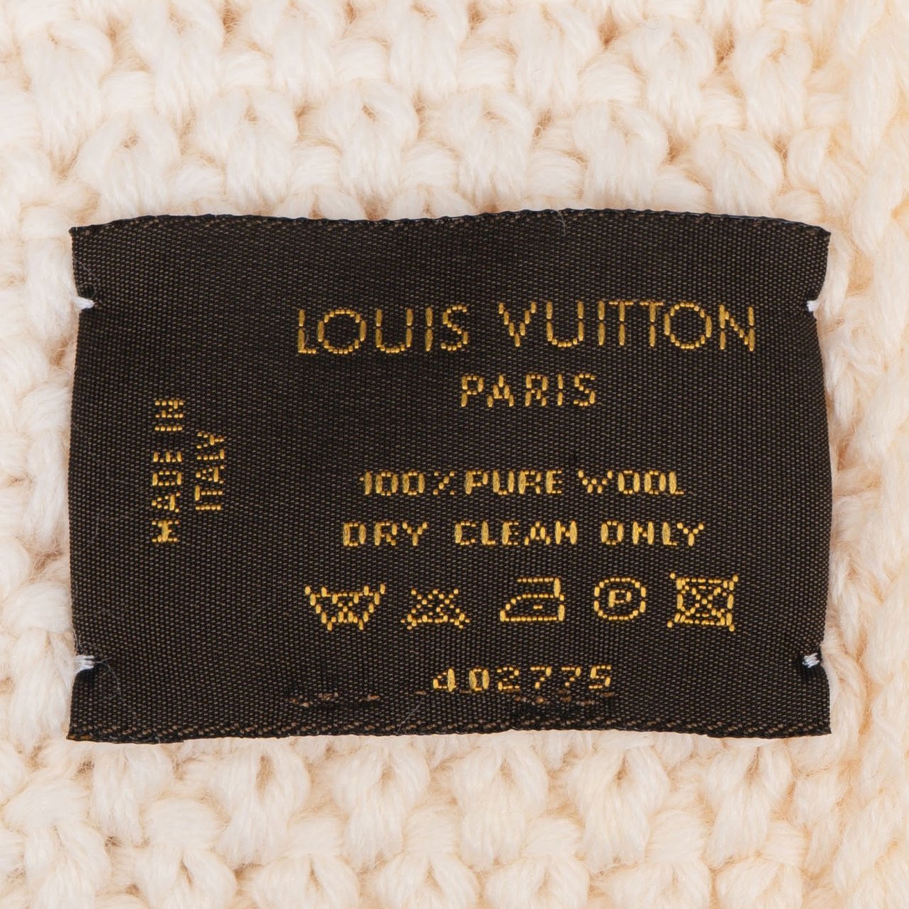 Louis Vuitton Louis Vuitton Pure Wool Knit Damier Schal Scarf Wit