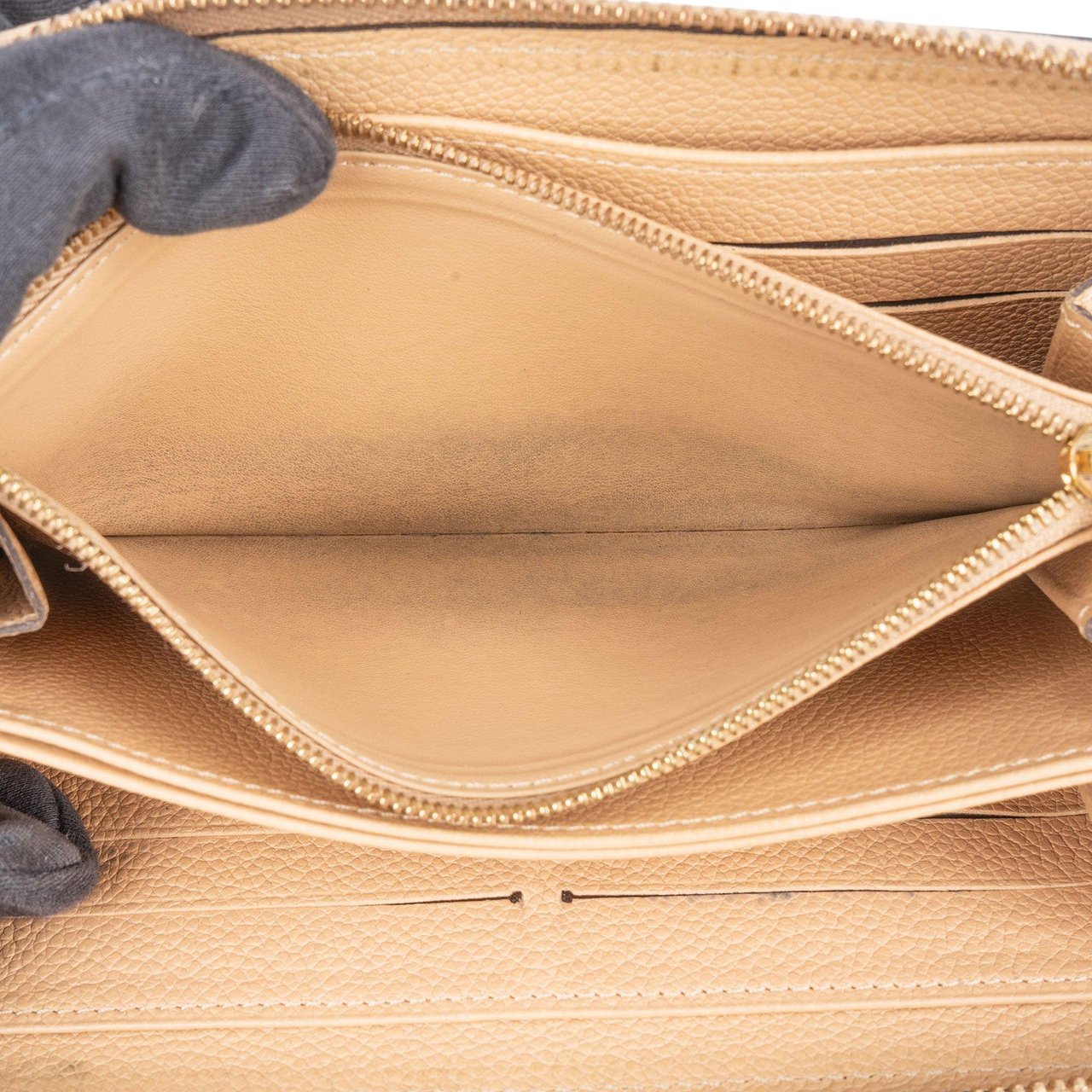 Louis Vuitton Louis Vuitton Leather Monogram Empreinte Zippy Wallet Beige