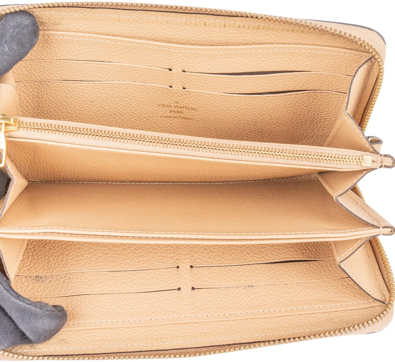 Louis Vuitton Louis Vuitton Leather Monogram Empreinte Zippy Wallet Beige