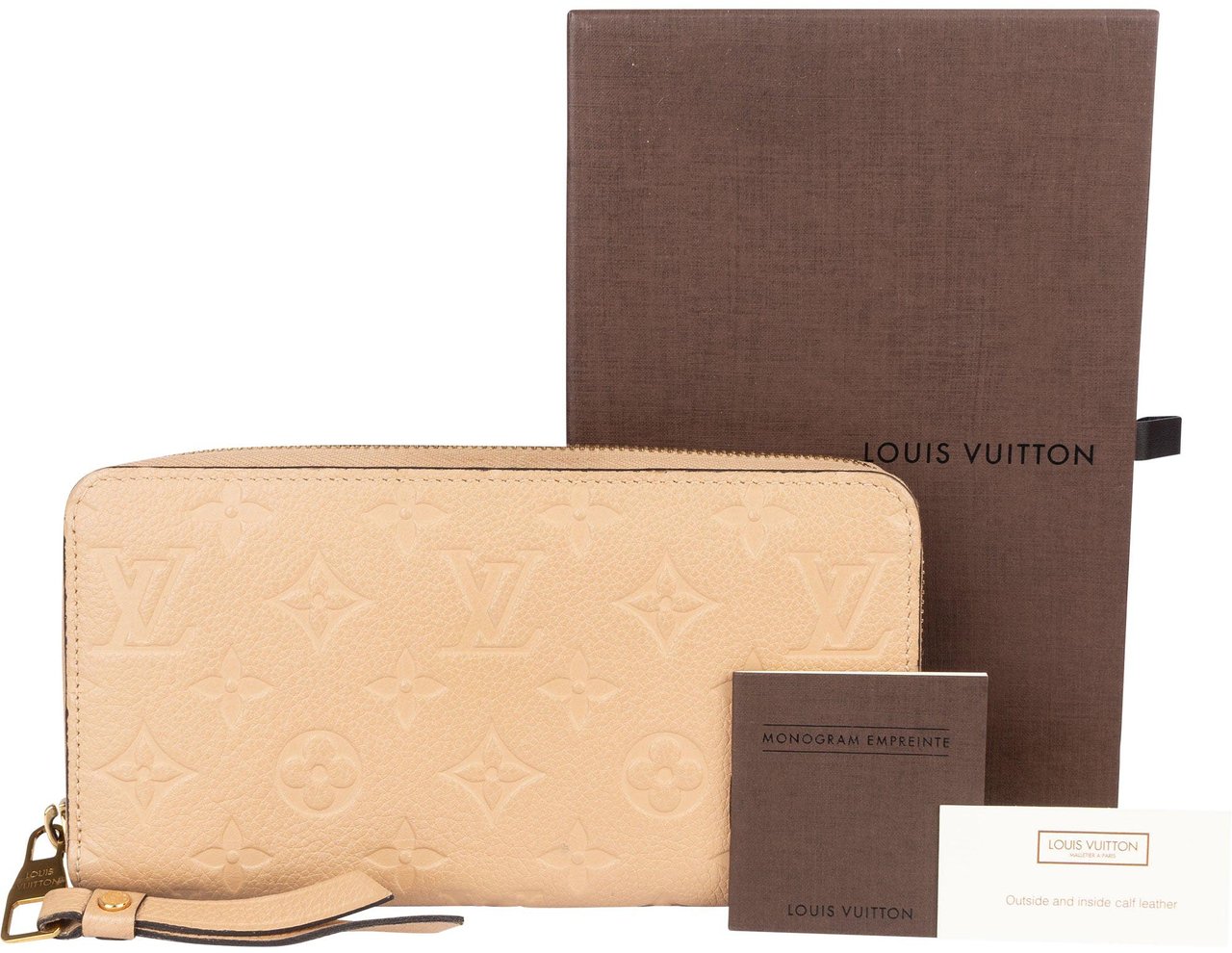Louis Vuitton Louis Vuitton Leather Monogram Empreinte Zippy Wallet Beige