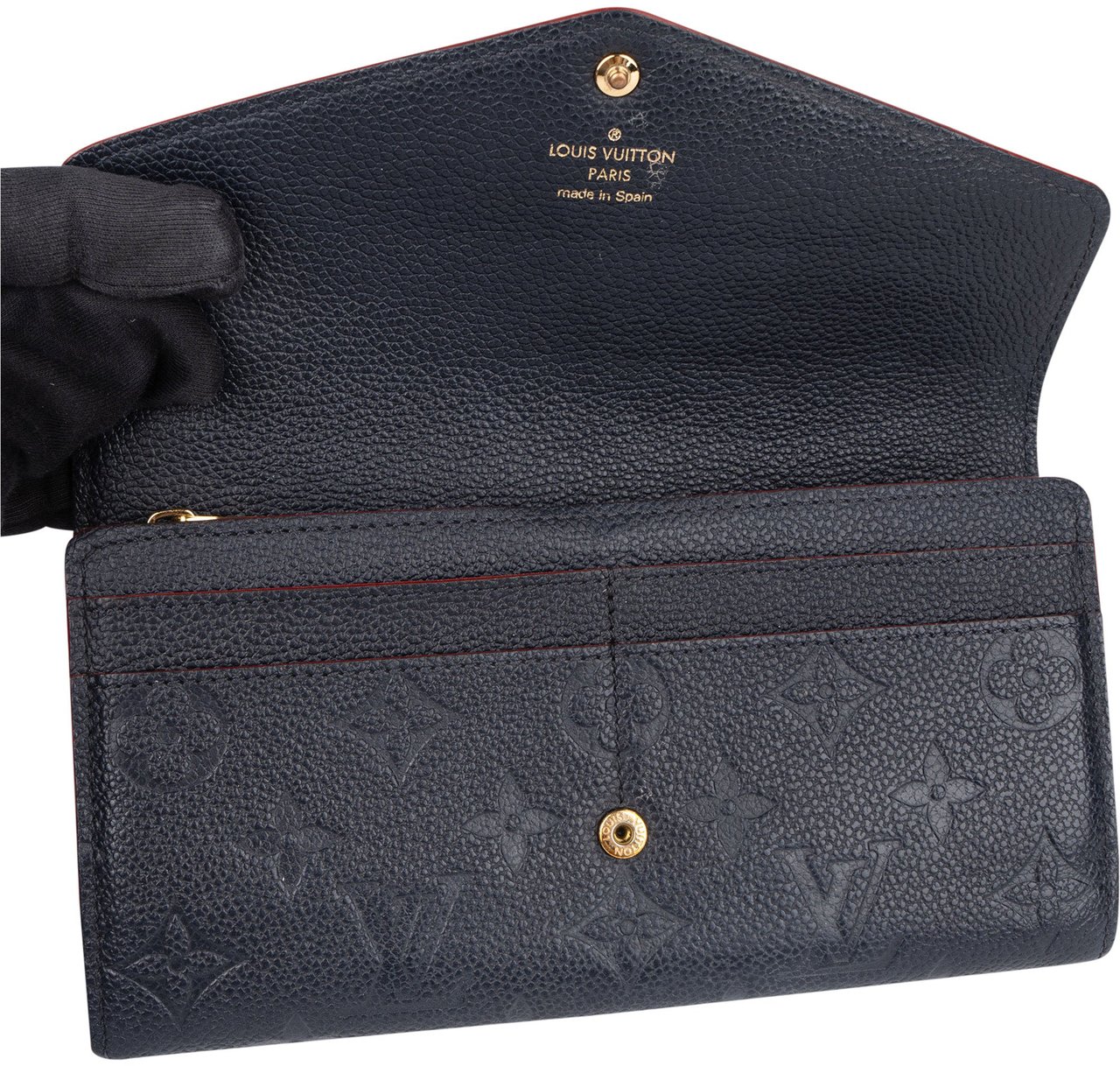Louis Vuitton Louis Vuitton Monogram Empreinte Leather Sarah Wallet Navy