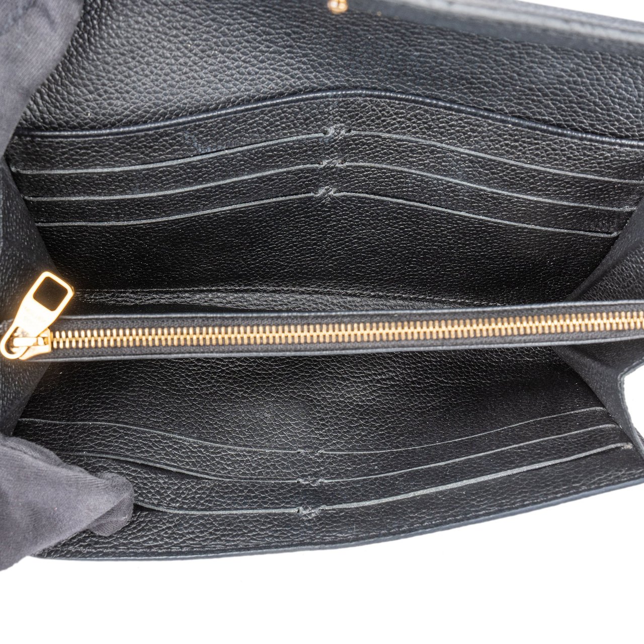 Louis Vuitton Louis Vuitton Monogram Empreinte Leather Sarah Wallet Zwart