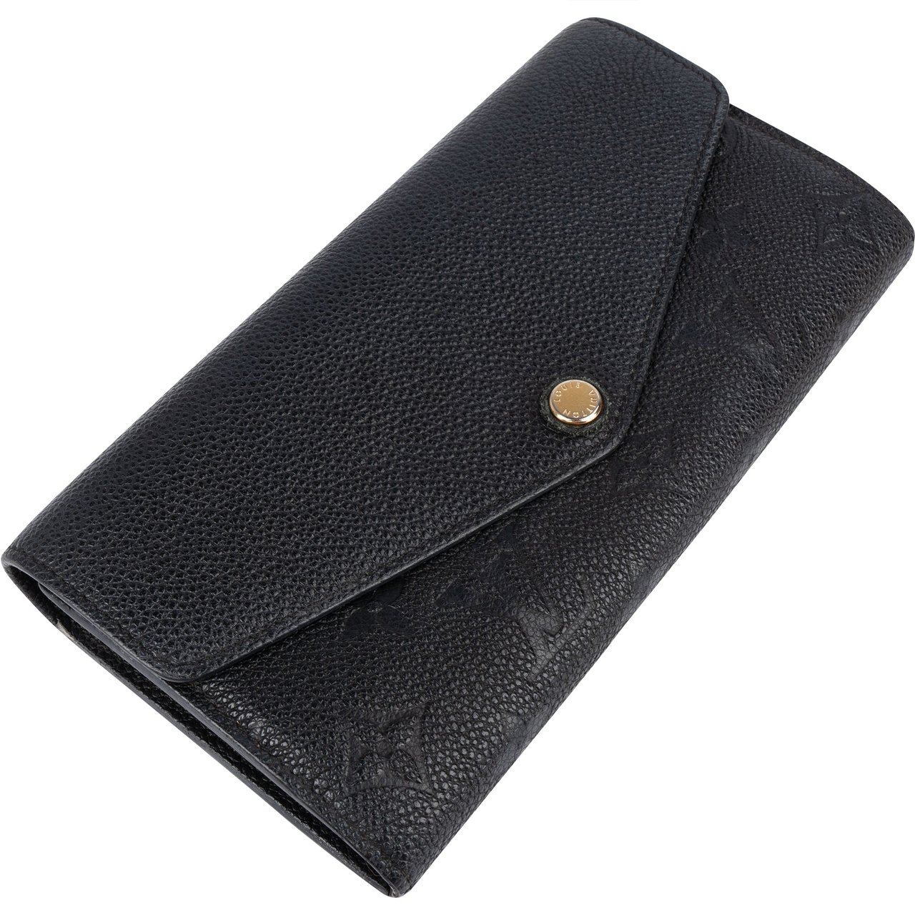 Louis Vuitton Louis Vuitton Monogram Empreinte Leather Sarah Wallet Zwart