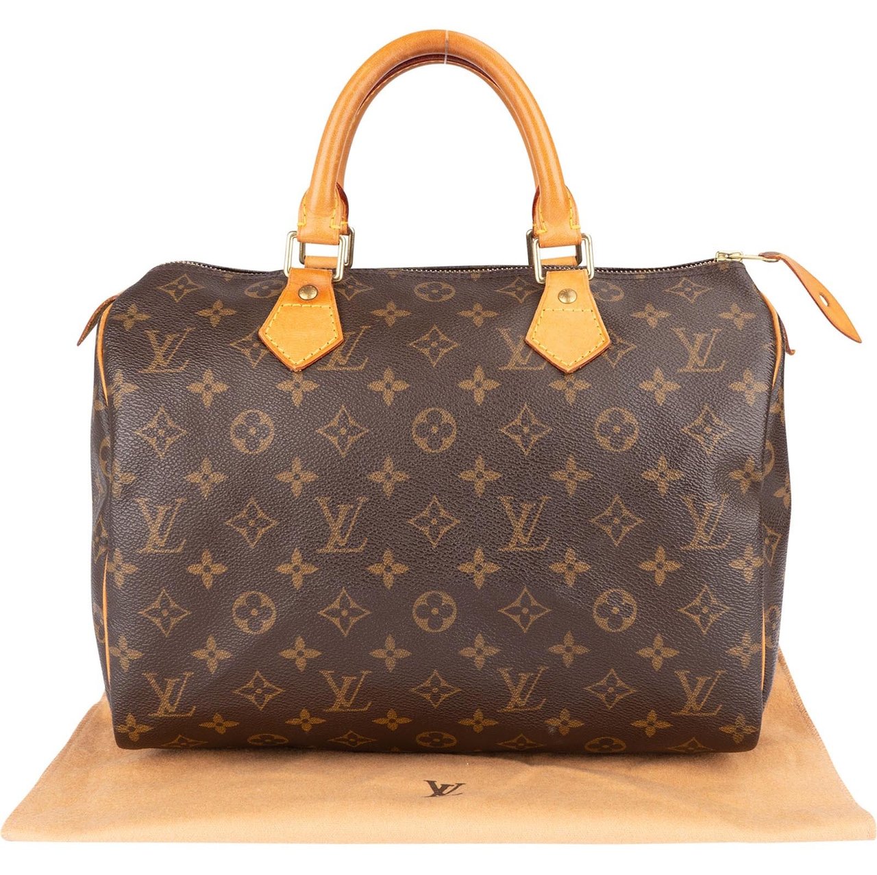 Louis Vuitton Louis Vuitton Monogram Canvas Speedy 30 Handbag Bruin