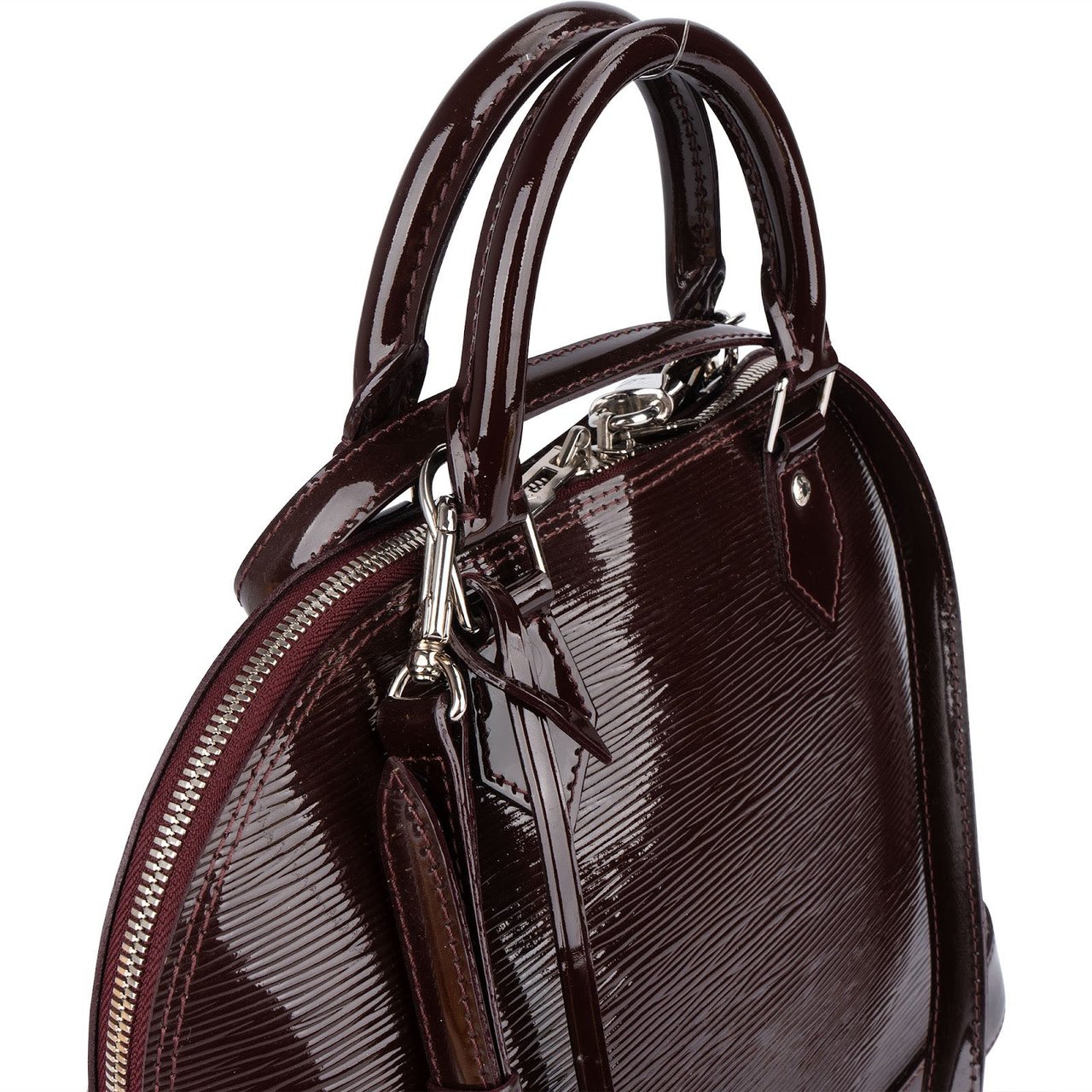 Louis Vuitton Louis Vuitton Burgundy Vernis Epi Leather Alma PM Handbag Rood