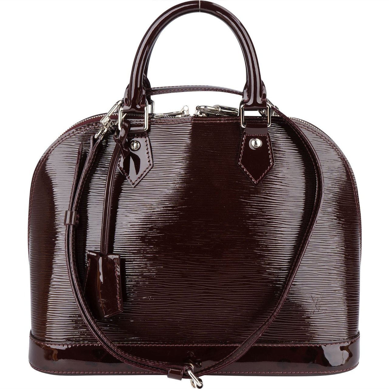 Louis Vuitton Louis Vuitton Burgundy Vernis Epi Leather Alma PM Handbag Rood