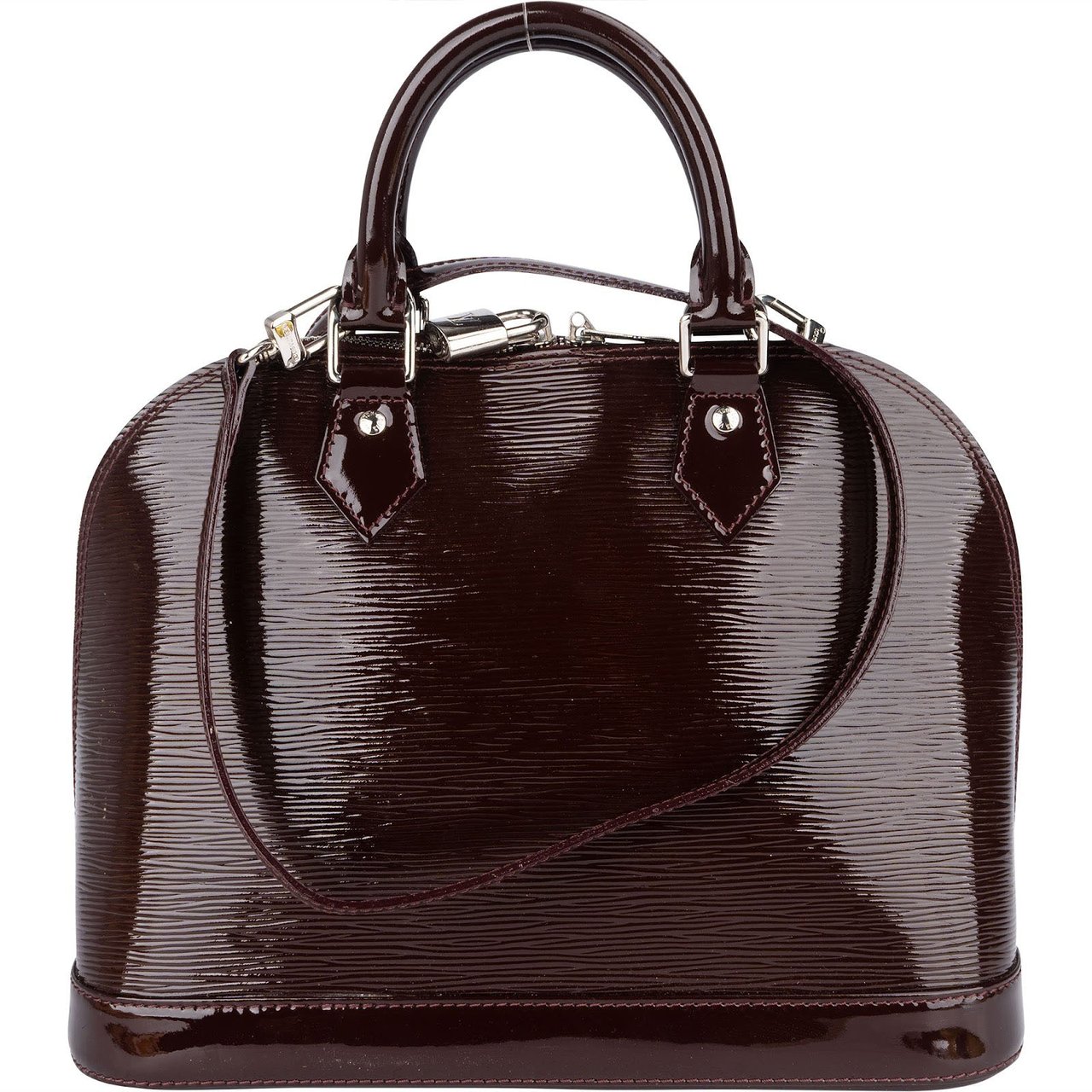 Louis Vuitton Louis Vuitton Burgundy Vernis Epi Leather Alma PM Handbag Rood