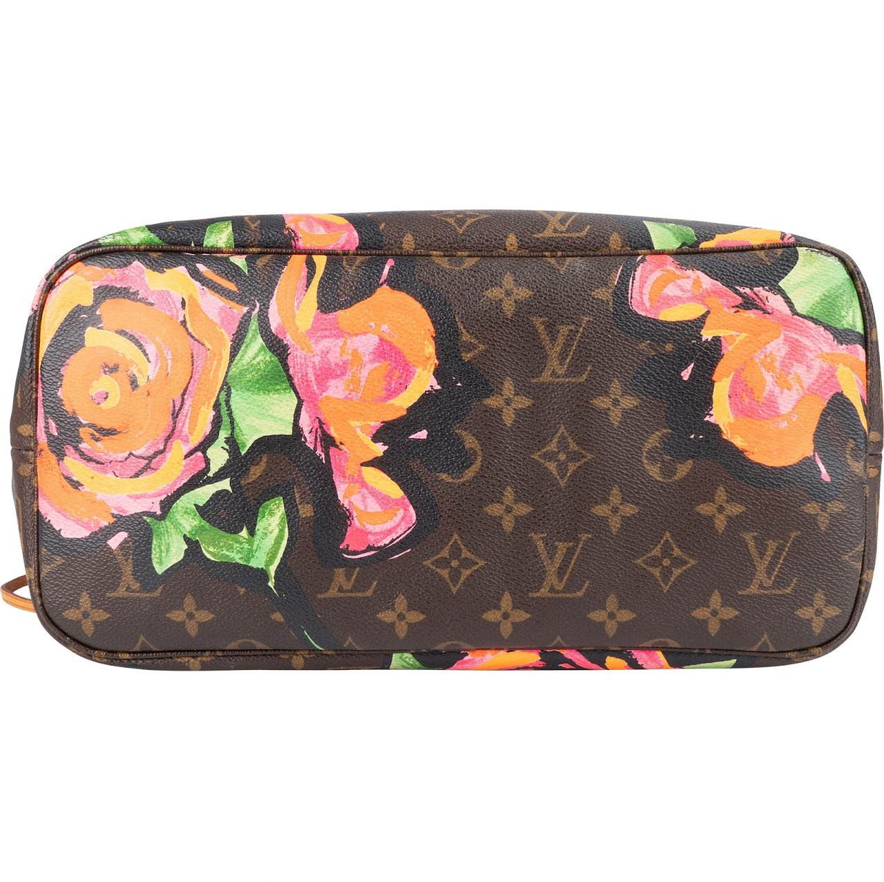 Louis Vuitton Monogram Canvas Limited Roses Neverfull MM Shoulder Bag Bruin