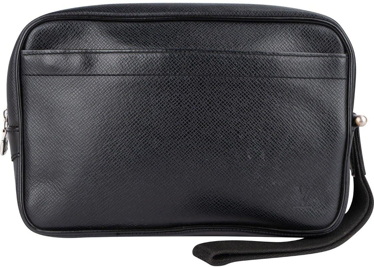 Louis Vuitton Louis Vuitton Noir Epi Leather Homme Clutch Zwart