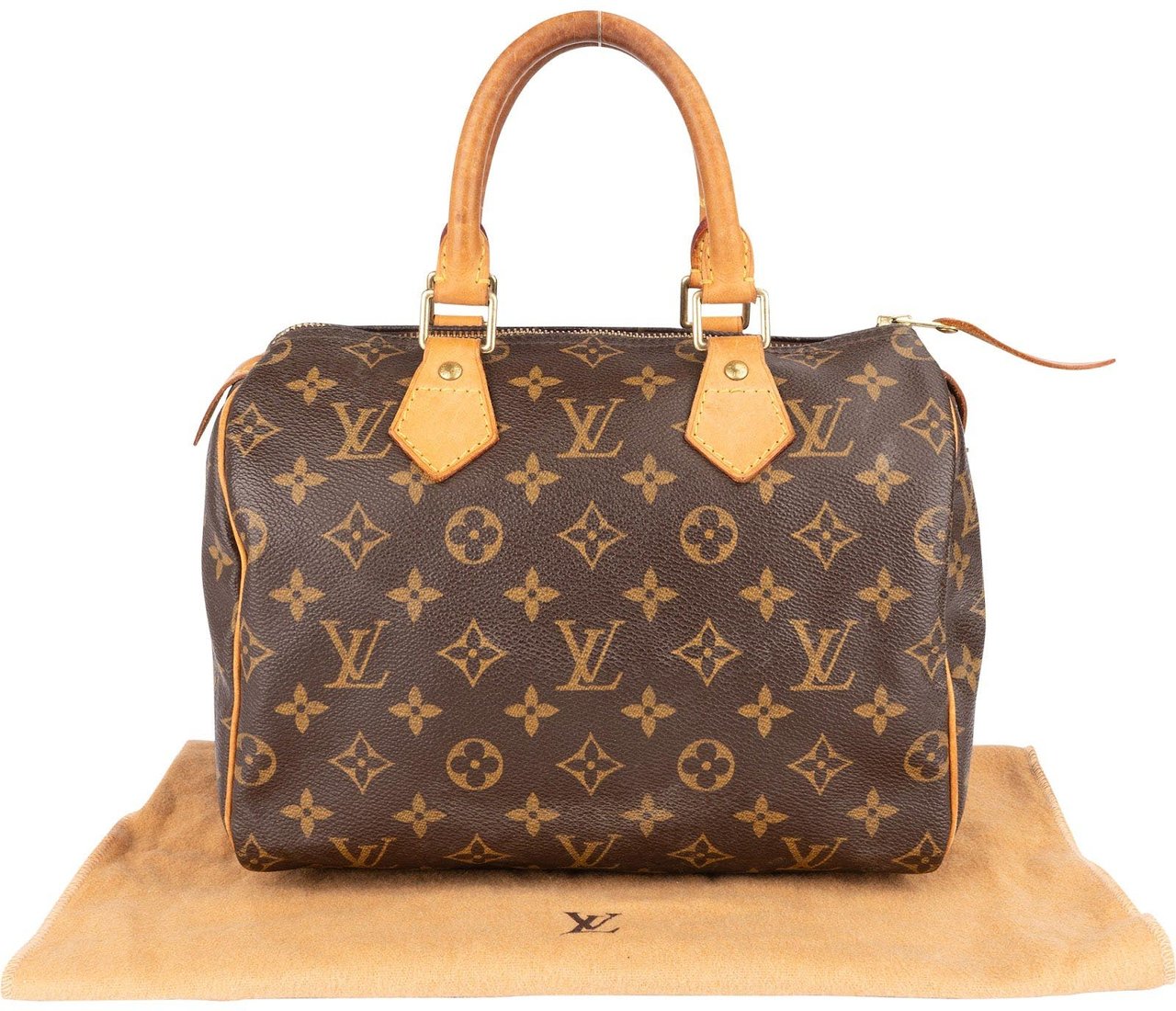 Louis Vuitton Louis Vuitton Monogram Canvas Speedy 25 Handbag Bruin